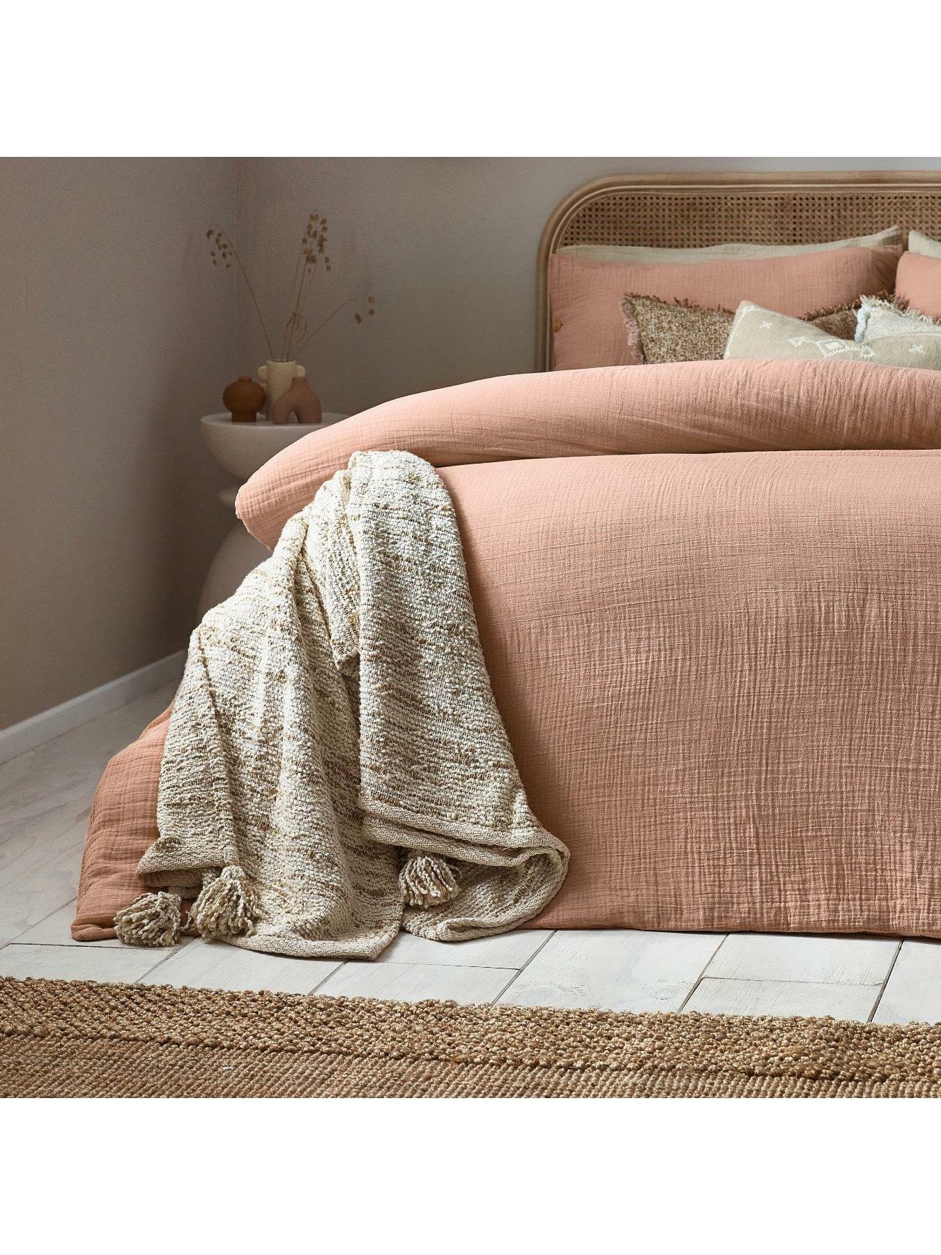  image of yard-lark-100-cotton-duvet-cover-set-pink-clay