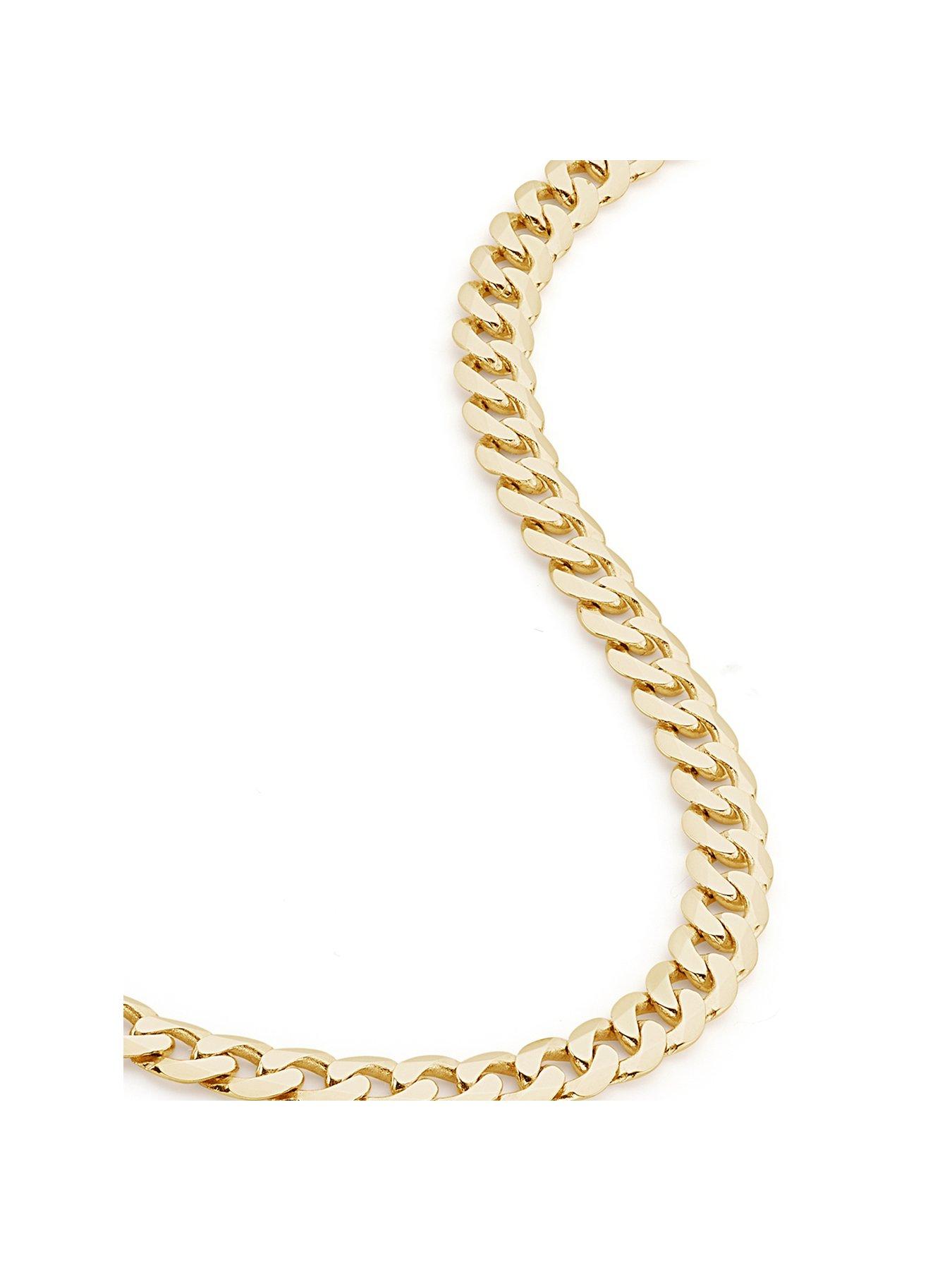 undefined 9ct Yellow Gold Solid Curb Chain Necklace (6.5mm) 20 inch