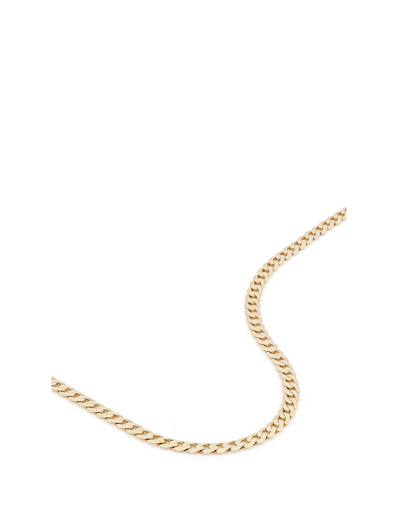  image of the-love-collection-9ct-yellow-gold-solid-curb-chain-necklace-375mm-20-inch