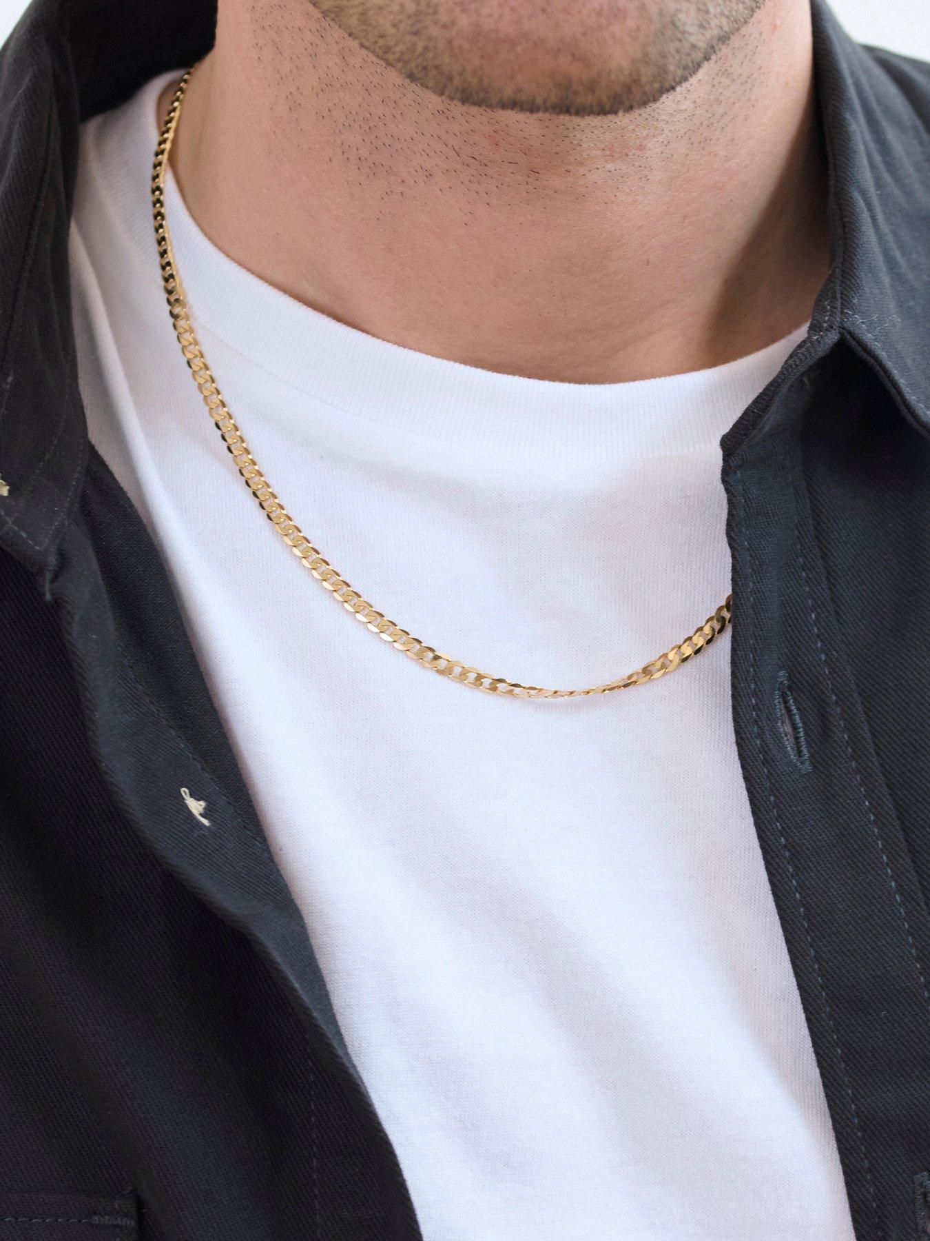  image of the-love-collection-9ct-yellow-gold-solid-curb-chain-necklace-375mm-20-inch