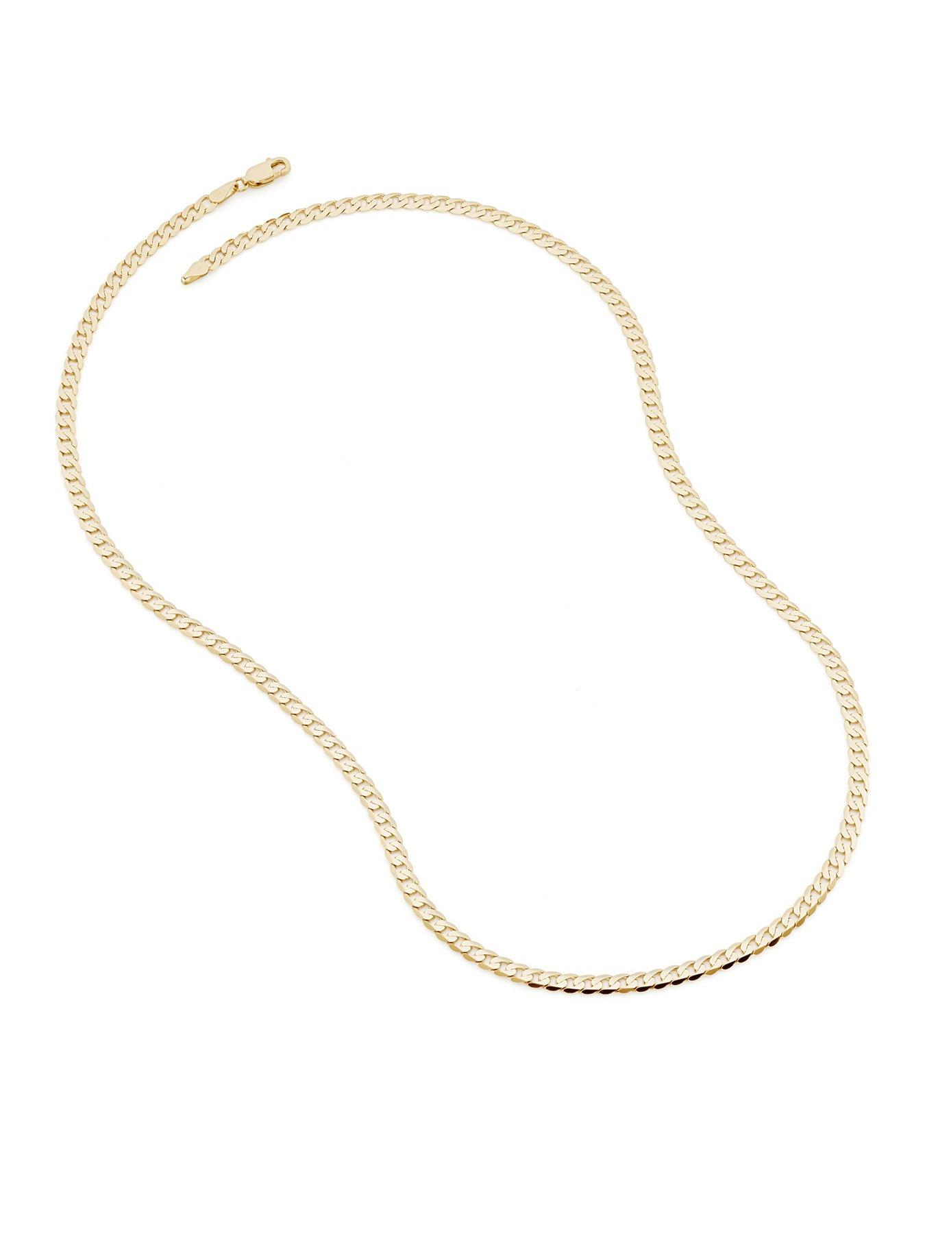 image of the-love-collection-9ct-yellow-gold-solid-curb-chain-necklace-375mm-20-inch