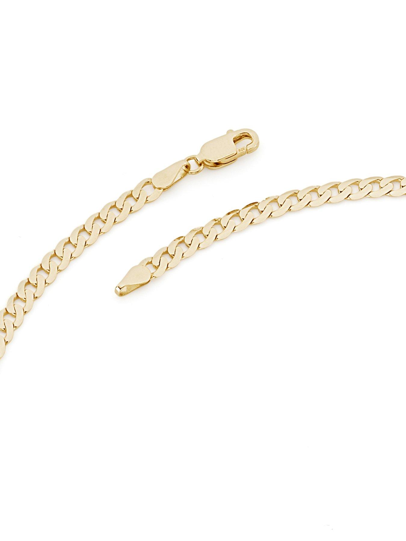  image of the-love-collection-9ct-yellow-gold-solid-curb-chain-necklace-375mm-20-inch