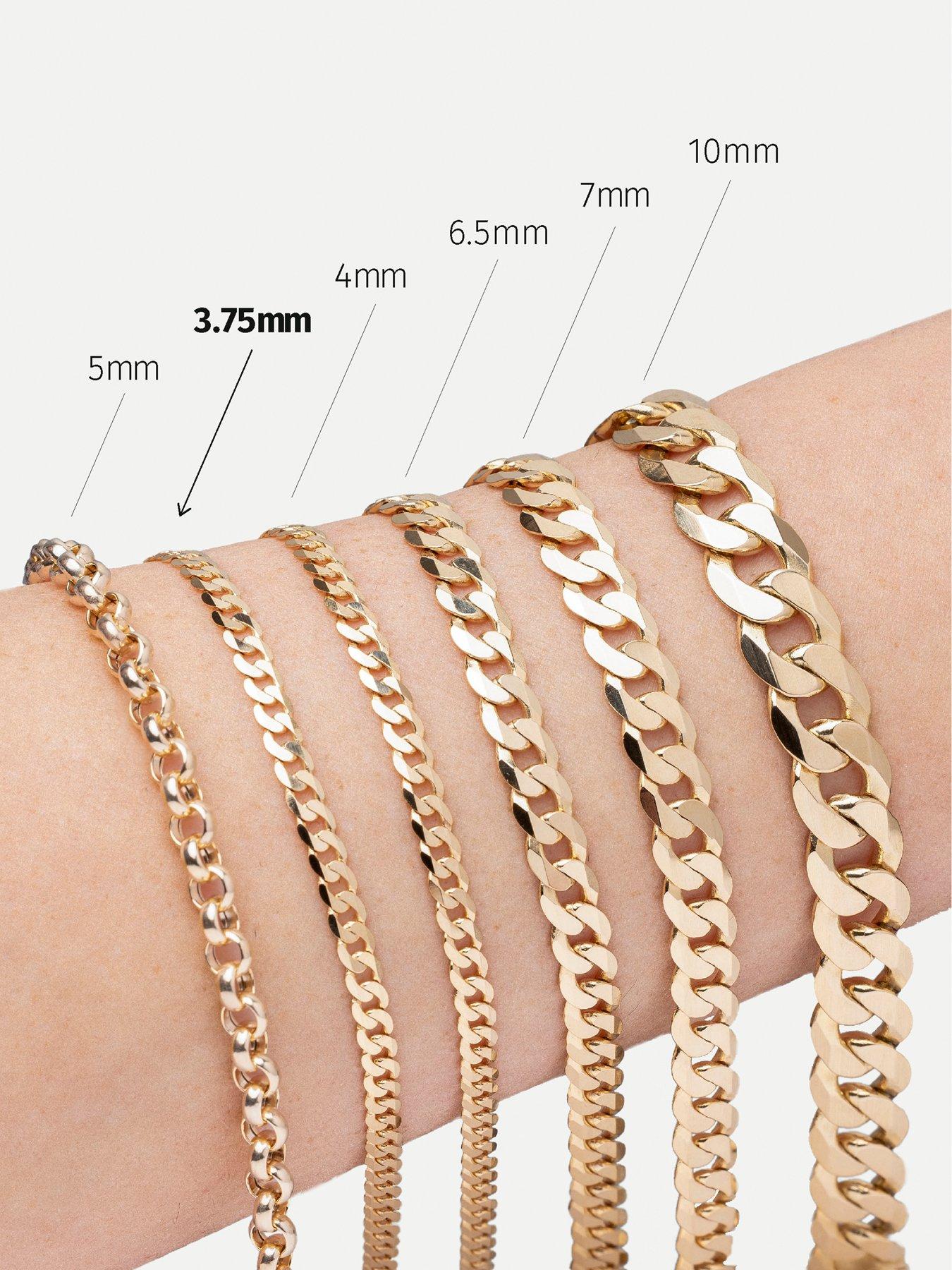  image of the-love-collection-9ct-yellow-gold-solid-curb-chain-necklace-375mm-20-inch