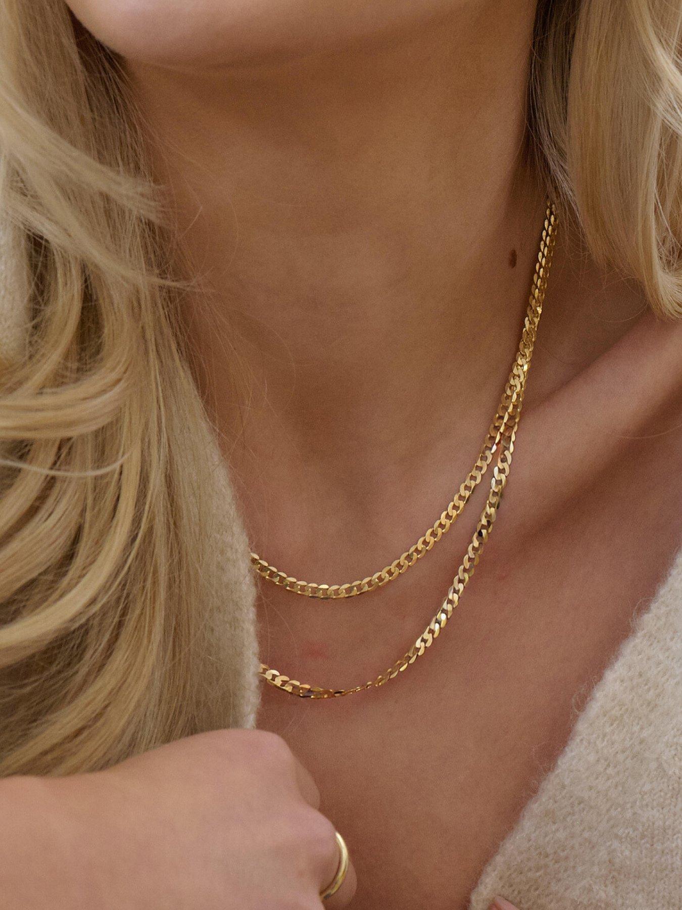  image of the-love-collection-9ct-yellow-gold-solid-curb-chain-necklace-375mm-20-inch