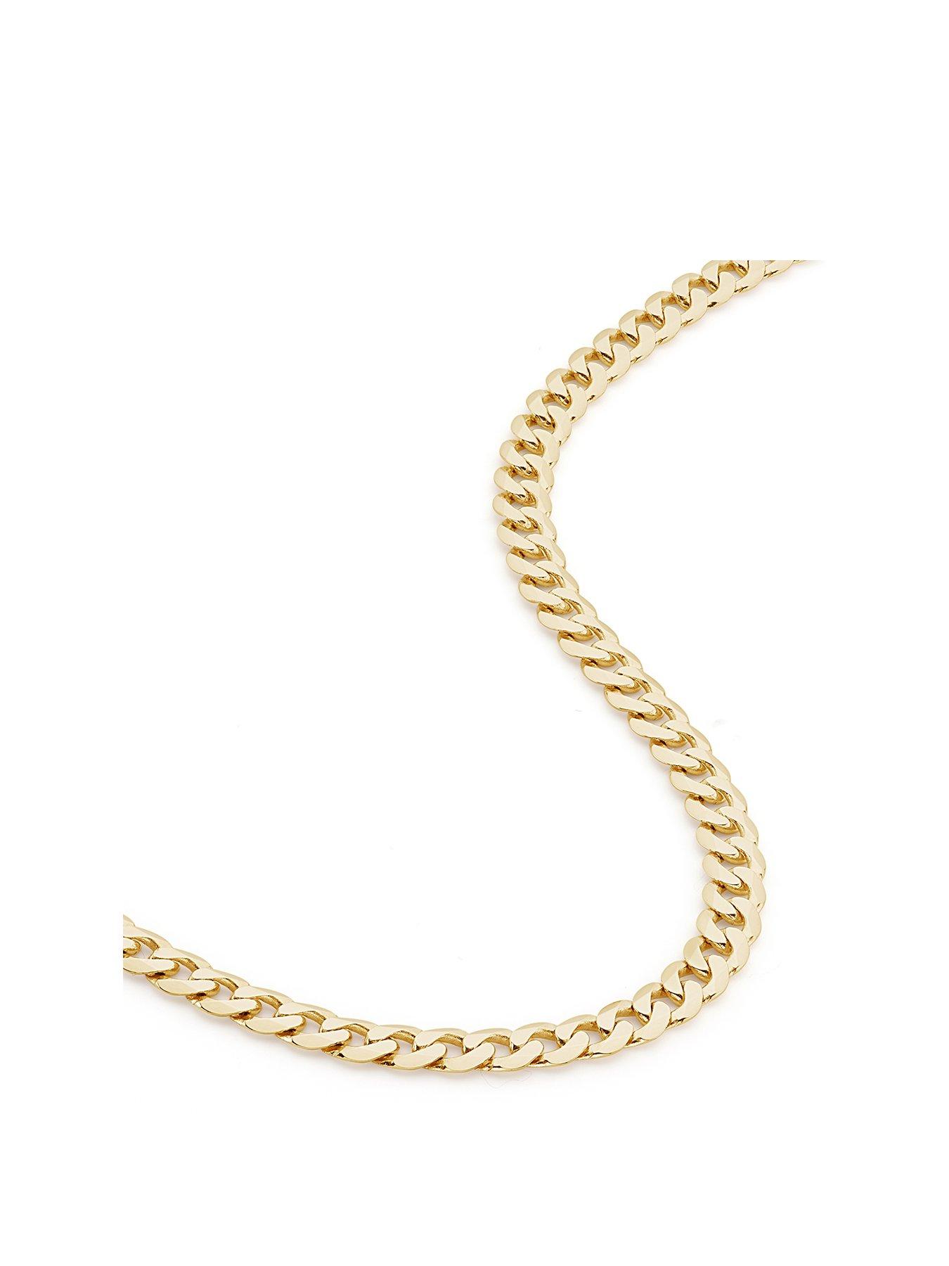 Men's 18k Men's Curb Chain Necklace In Solid 10K Gold