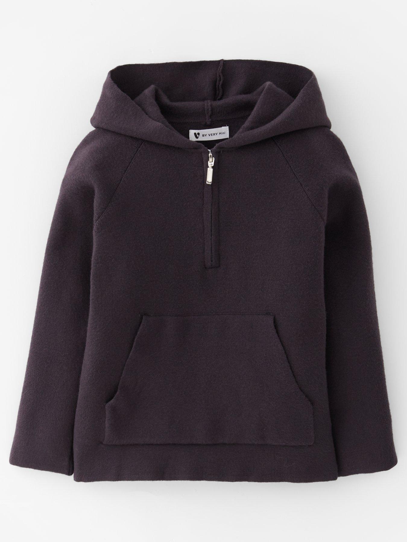 Mini V by Very Boys Half Zip Knitted Top - Black