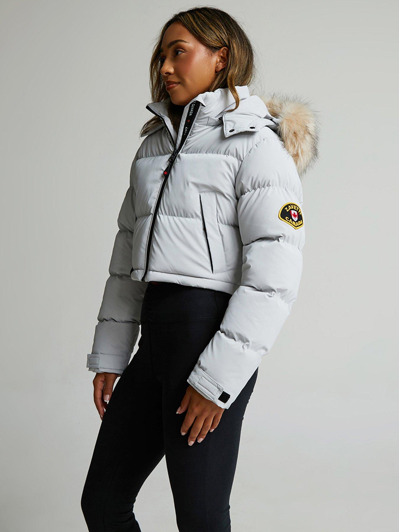 Zavetti Canada Bellucci 20 Cropped Hooded Padded Jacket - Grey