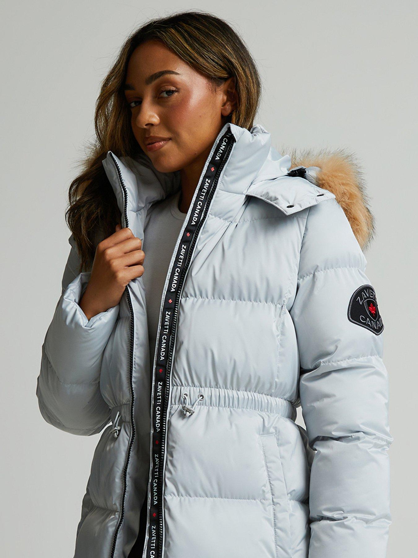 Zavetti Canada Virna 20 Mid Length Puffer Parka Jacket - Grey