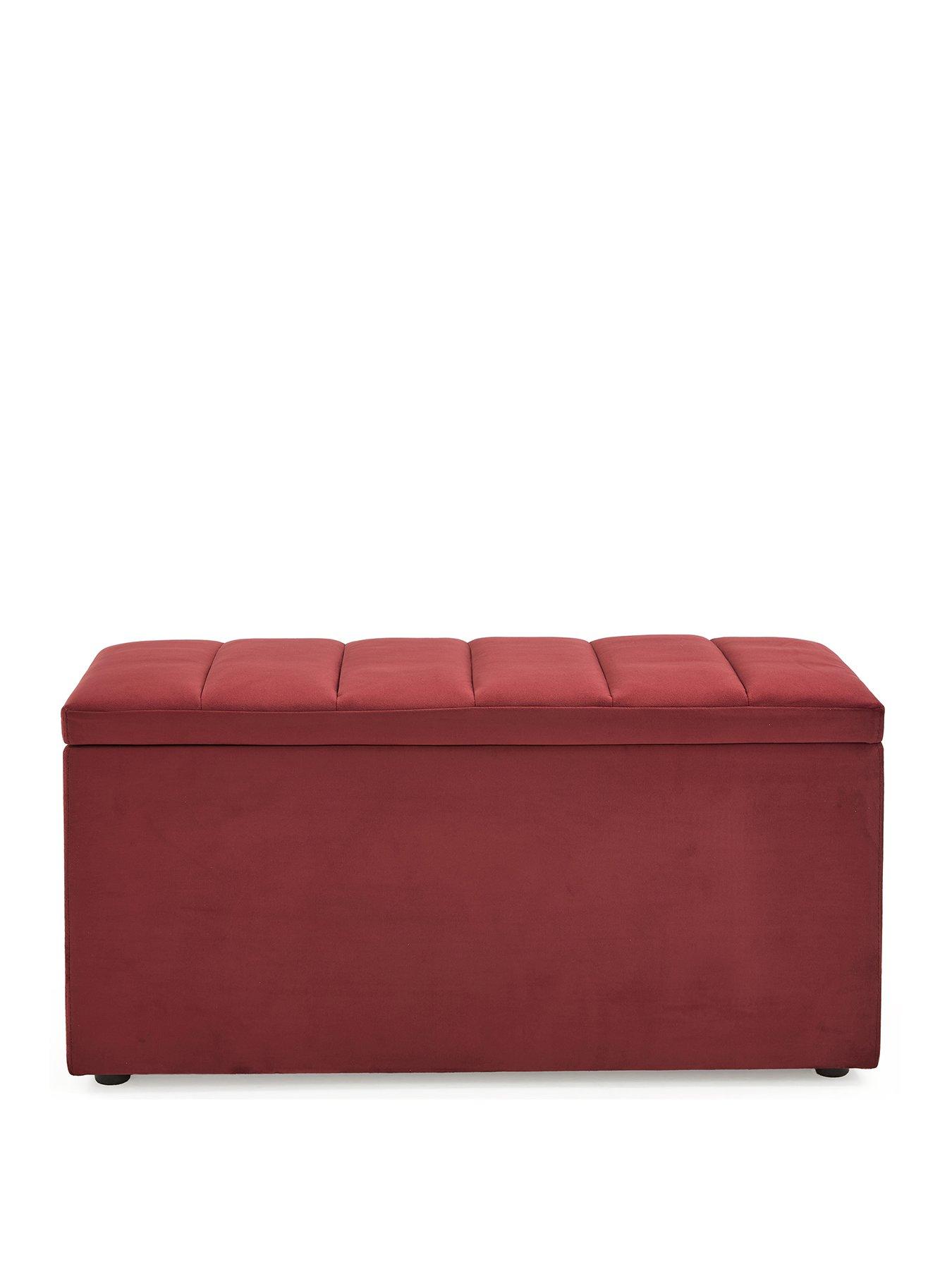 Image 2 of 7 of Very Home New Dakota Ottoman - Burgundy