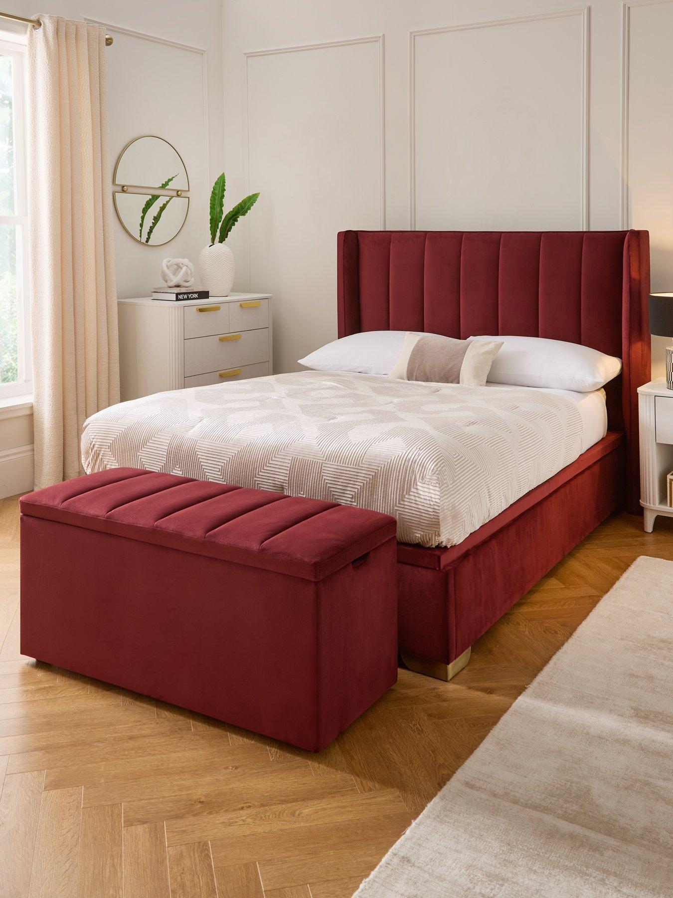 Image 7 of 7 of Very Home New Dakota Ottoman - Burgundy