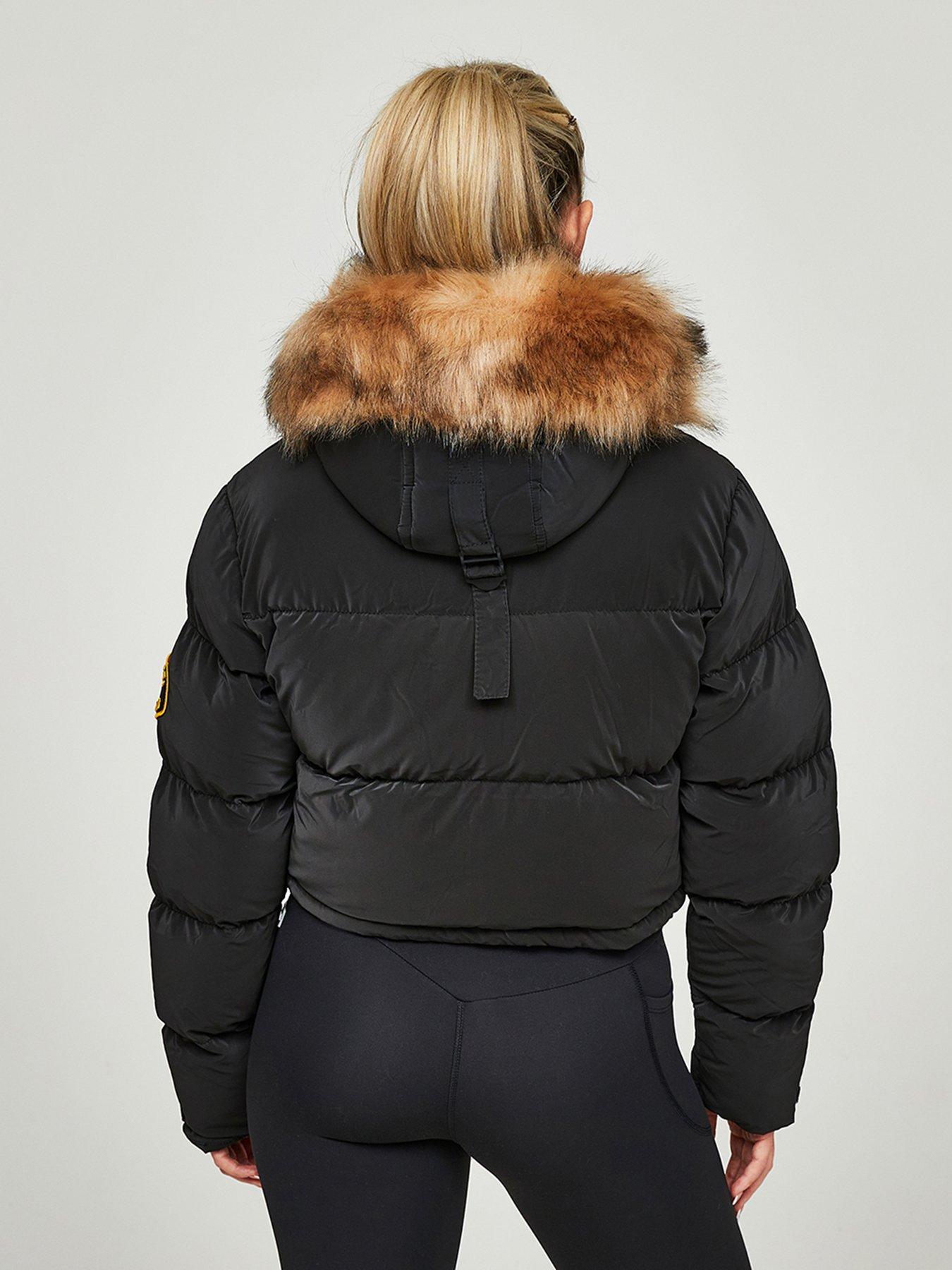 ジャケット・アウター CuLLt Monotone Keyhole Cropped Blouson Zavetti Canada Bellucci 20 Cropped Hooded Padded Jacket - Black