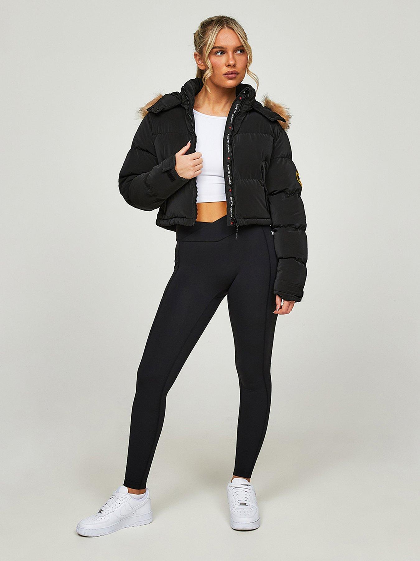 Zavetti Canada Bellucci 20 Cropped Hooded Padded Jacket - Black