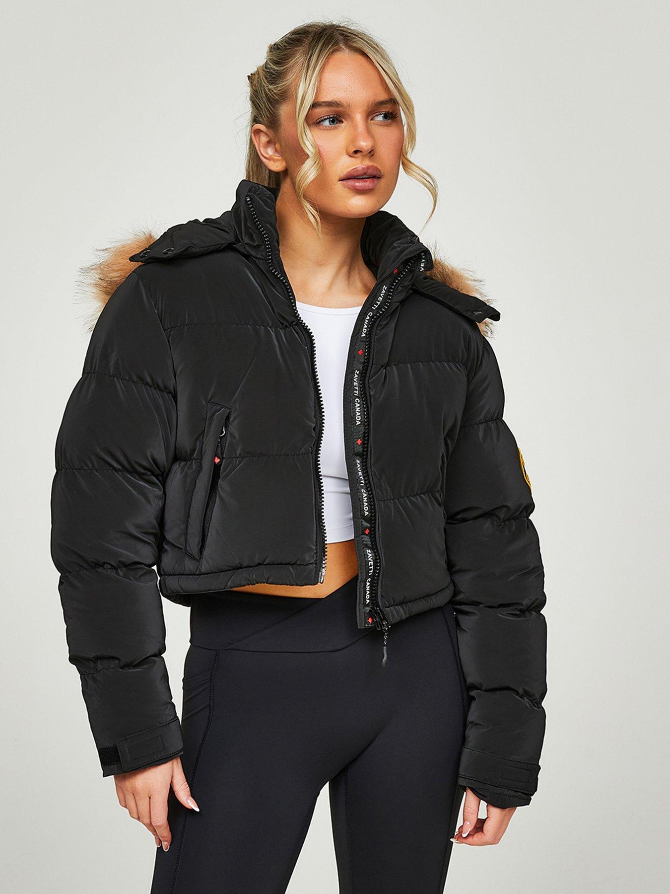 Zavetti Canada Bellucci 20 Cropped Hooded Padded Jacket - Black