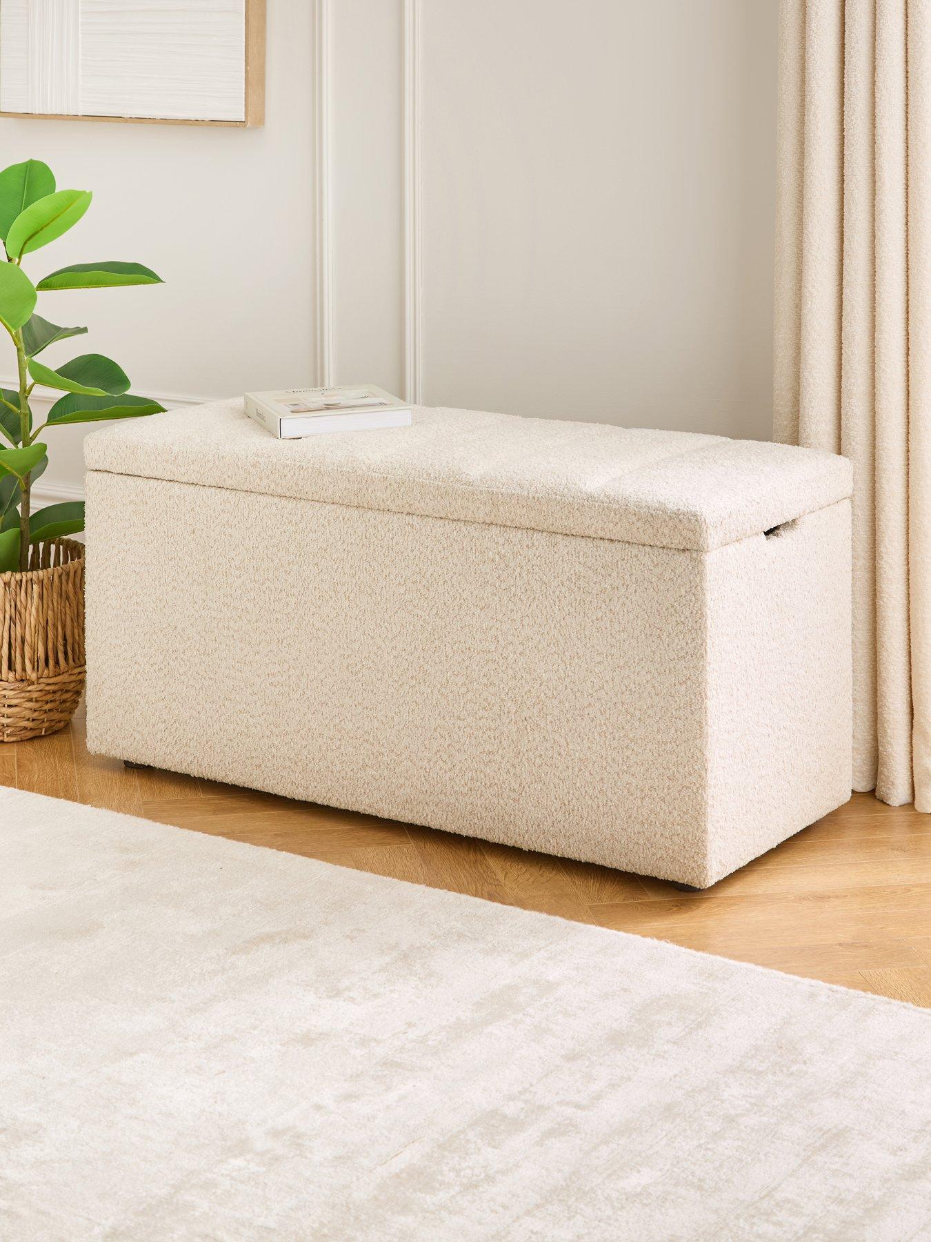 Image 1 of 7 of Very Home New Dakota Boucle Ottoman - Natural