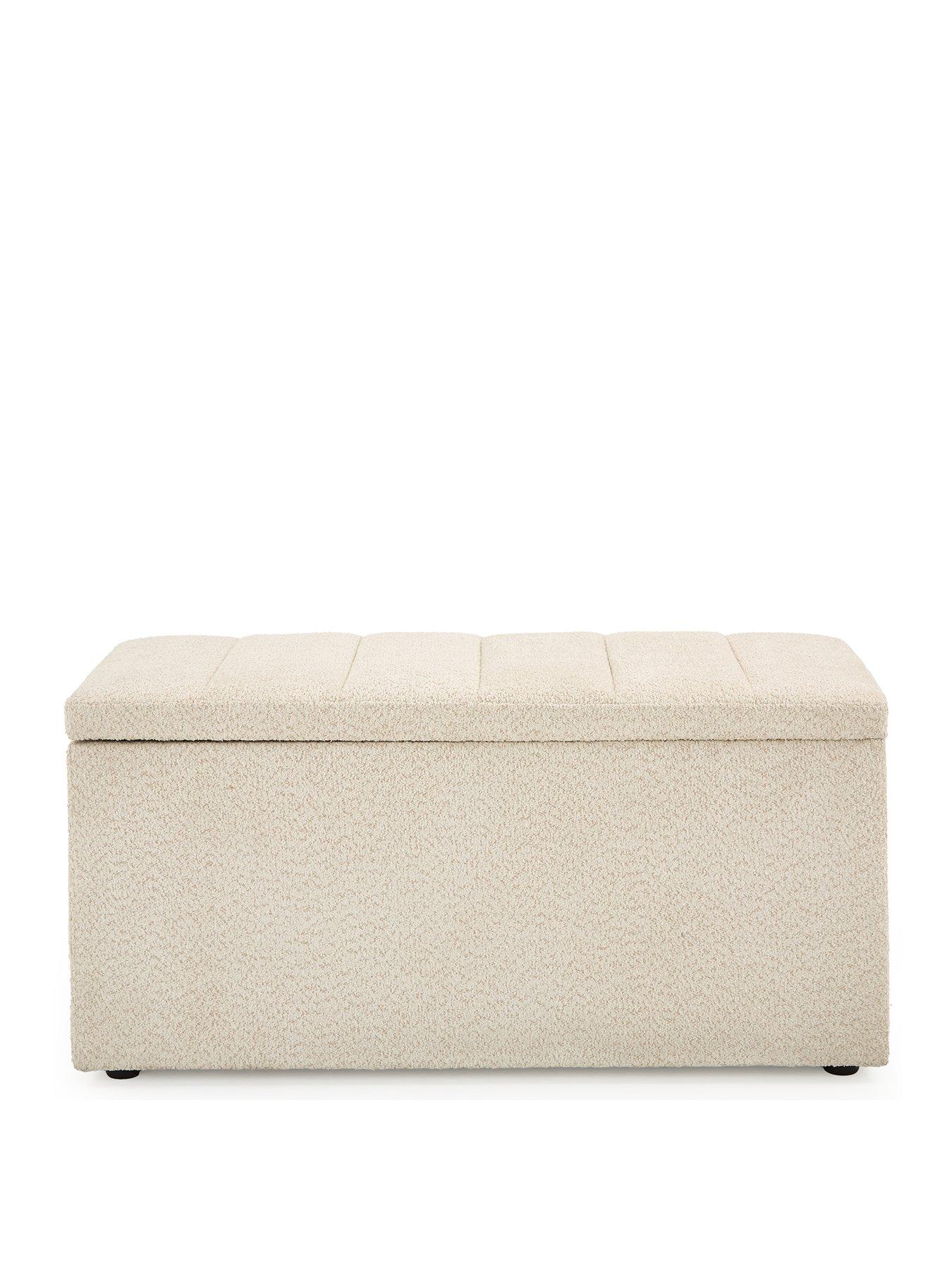 Image 2 of 7 of Very Home New Dakota Boucle Ottoman - Natural
