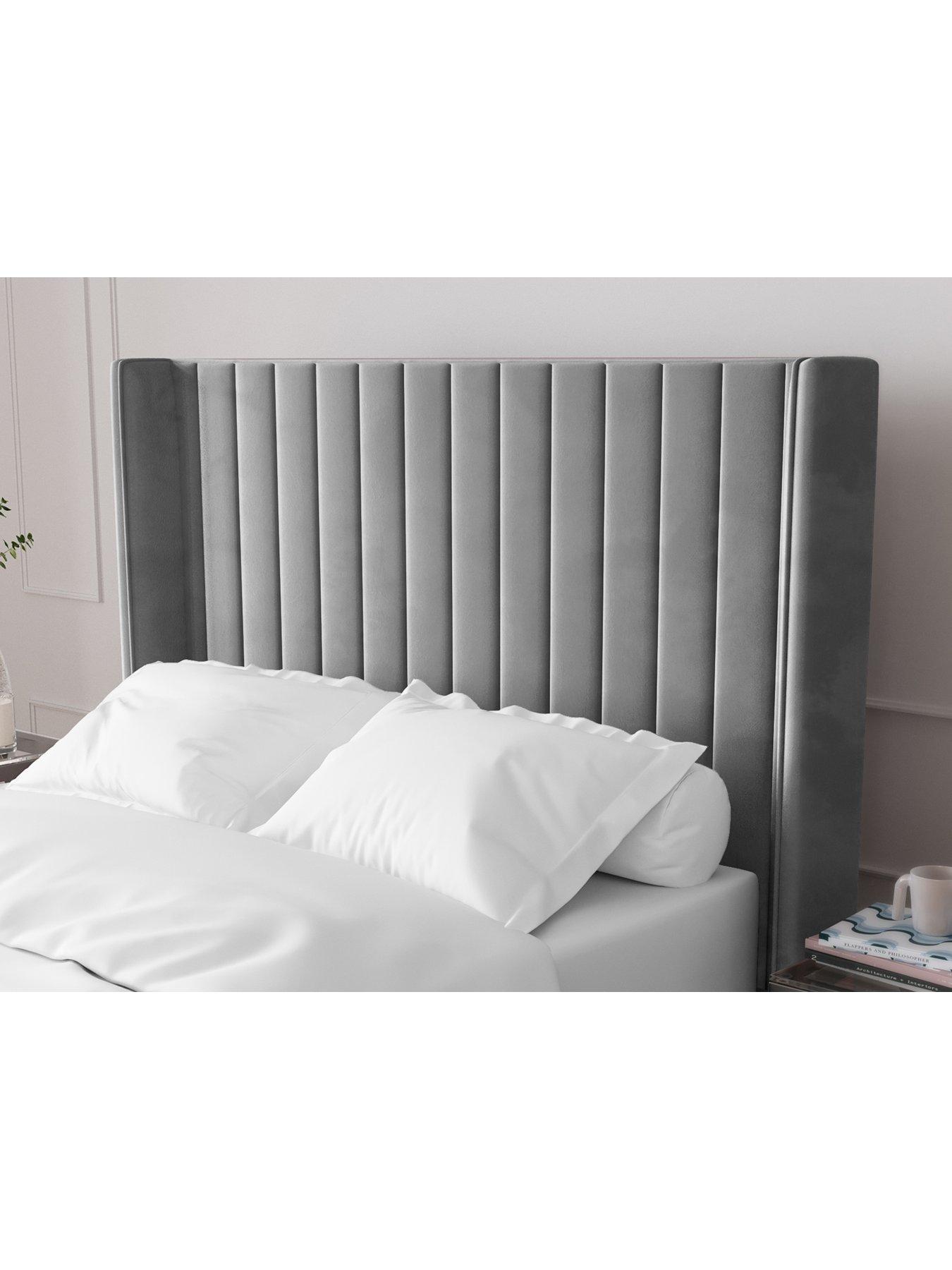 front image of very-home-kingstonnbspheadboard-grey