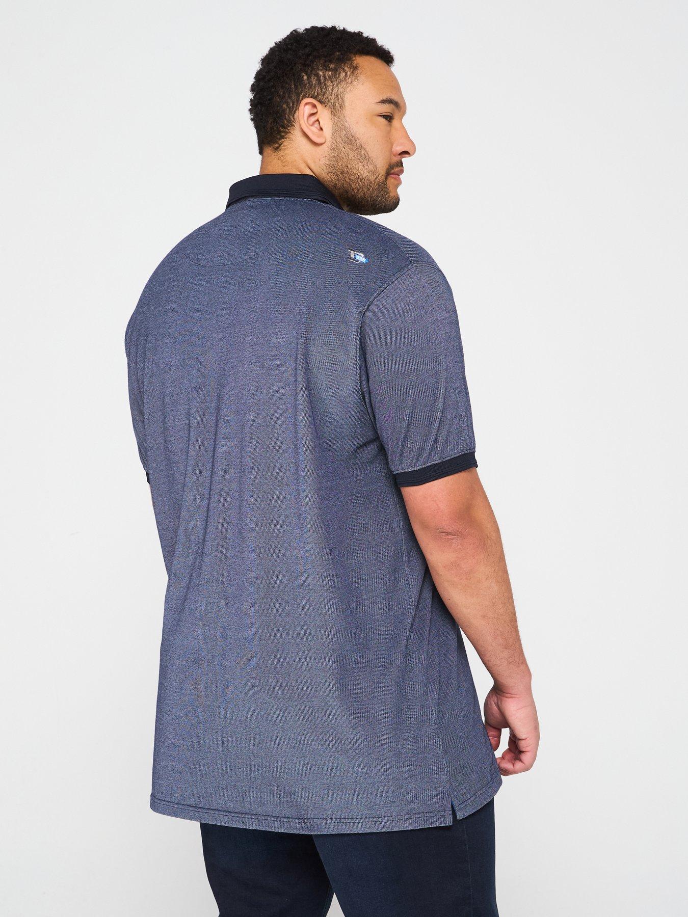  image of d555-pique-polo-shirt-with-contrast-collar-colour-grey