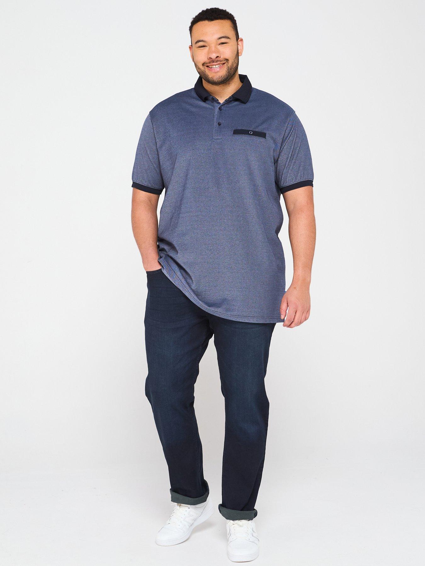  image of d555-pique-polo-shirt-with-contrast-collar-colour-grey
