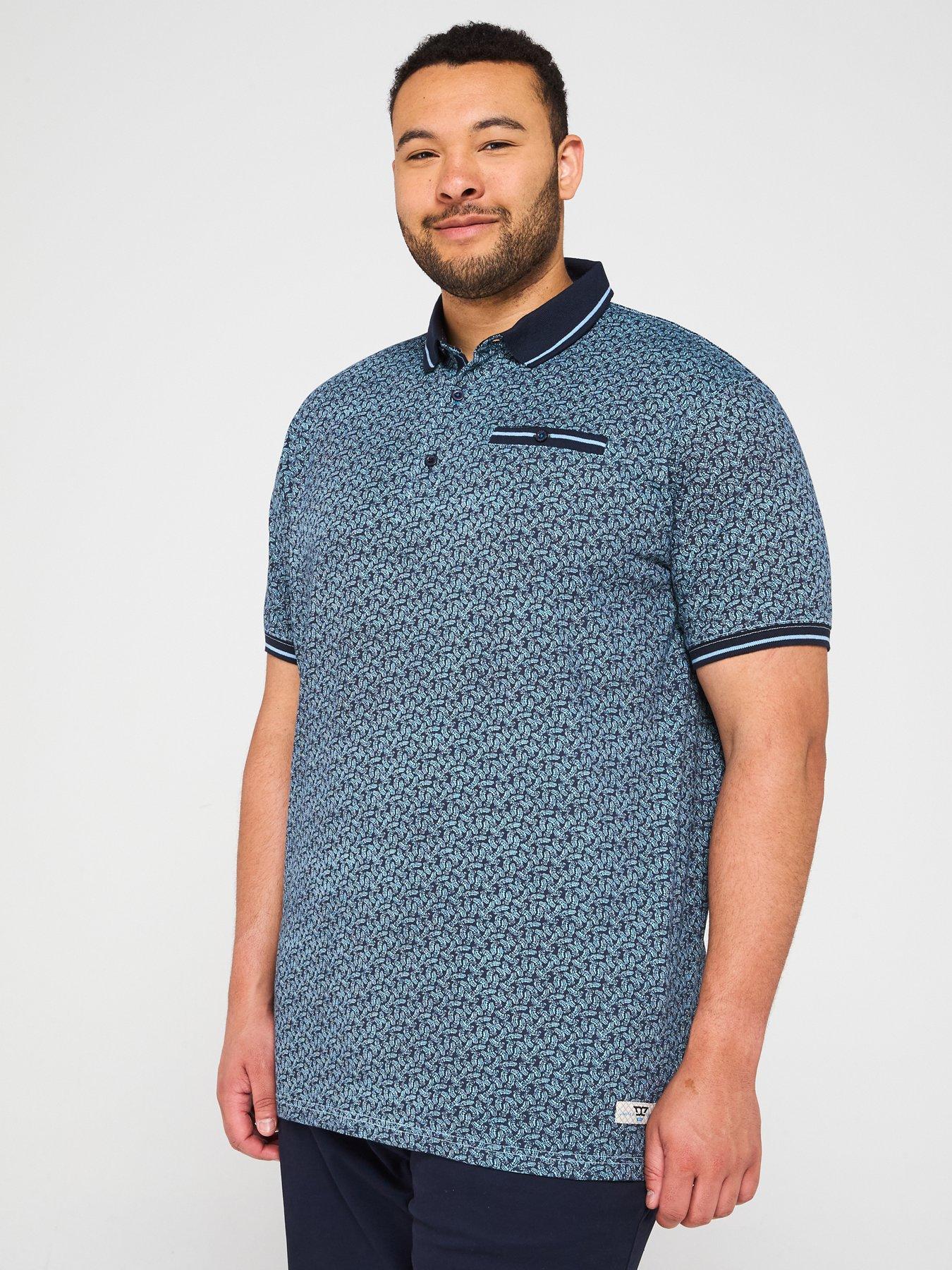 d555-printed-polo-shirt-with-ribbed-collar