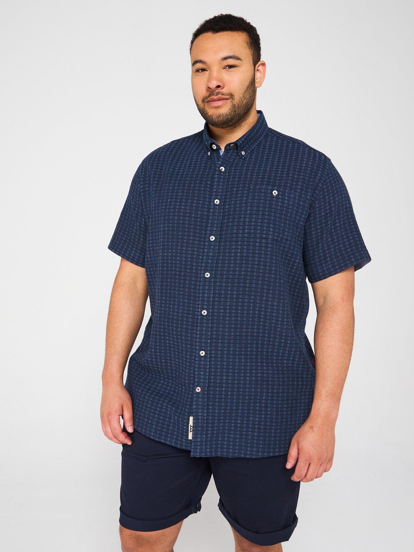 d555-jacquard-linen-mix-short-sleeve-shirt