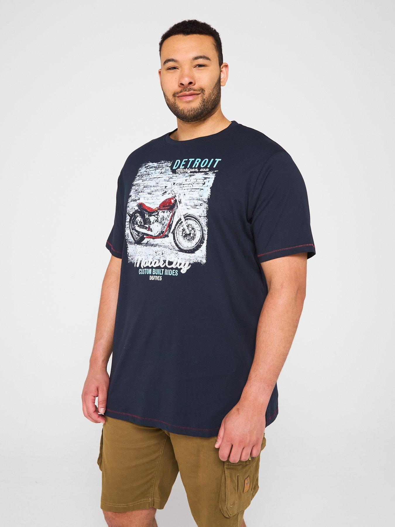 undefined Detroit Motor Bike Graphic T-Shirt - Navy