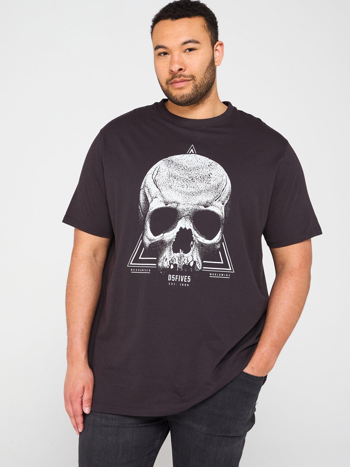 undefined Skull Monochrome Graphic T-Shirt - Black