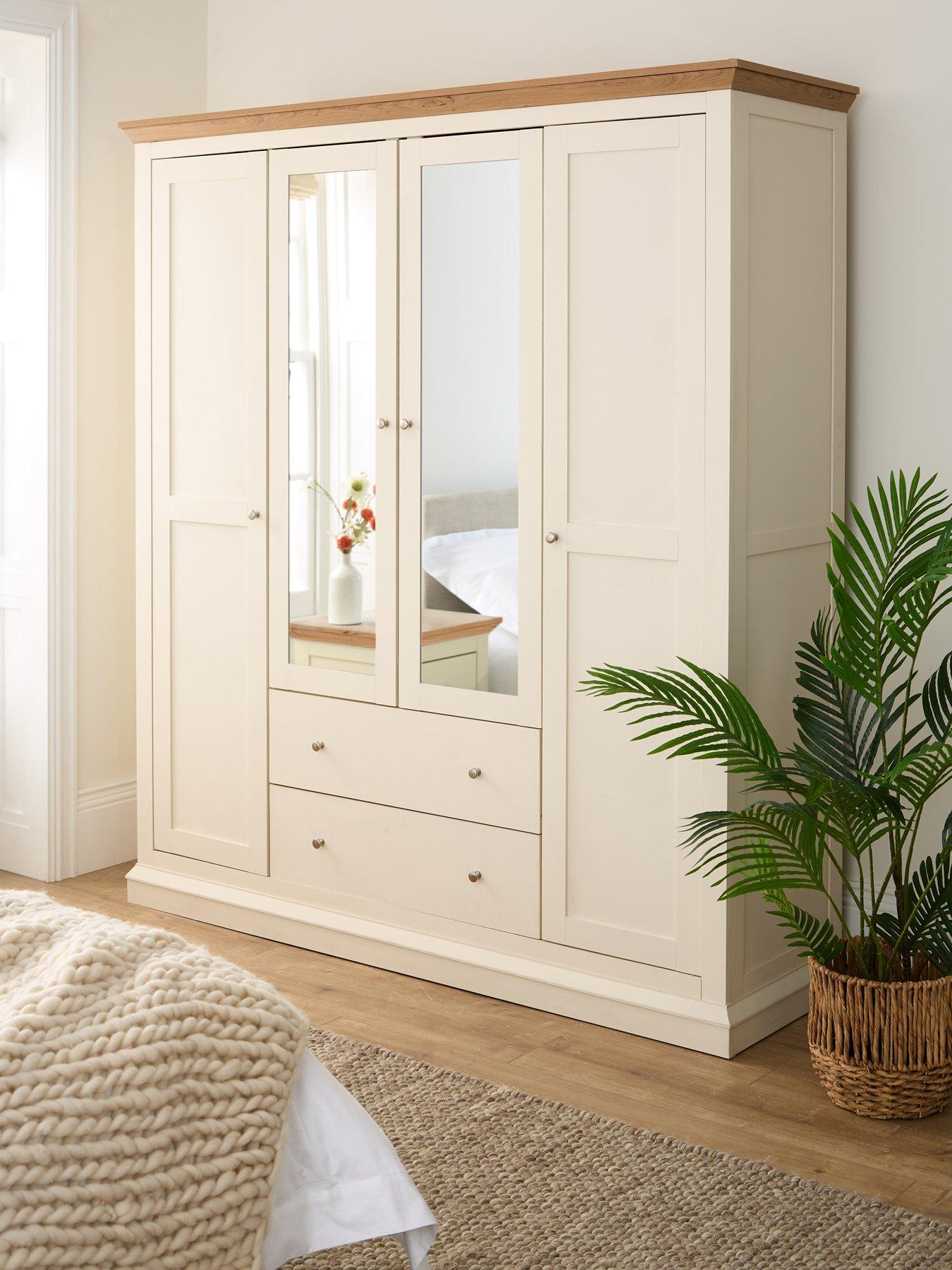 The Very Collection Hanna 4 Door, 2 Drawer Mirrored Combi Wardrobe