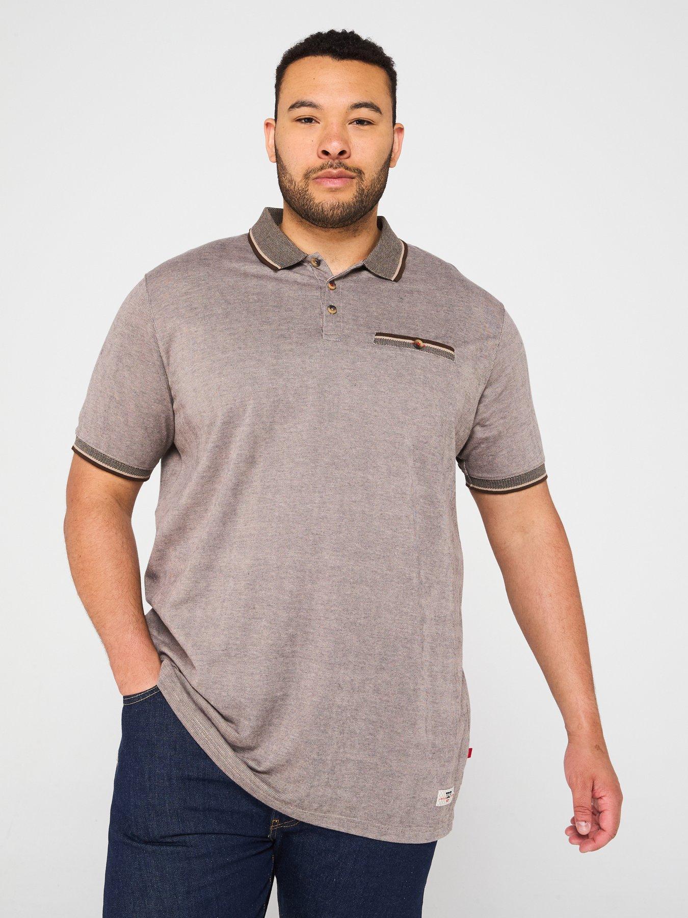d555-textured-polo-shirt-with-jacquard-collar-t-shirt-beige