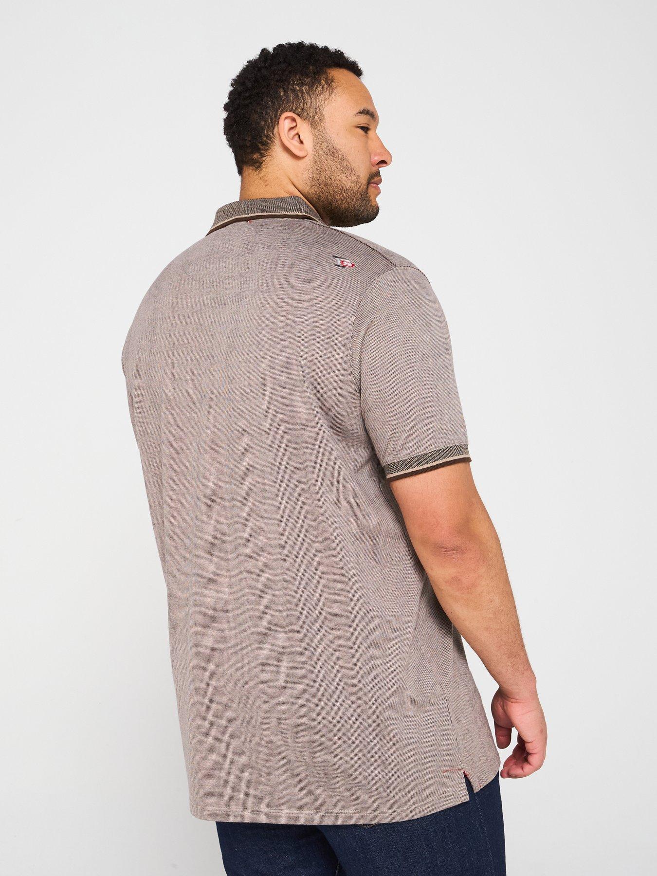  image of d555-textured-polo-shirt-with-jacquard-collar-and-pocket