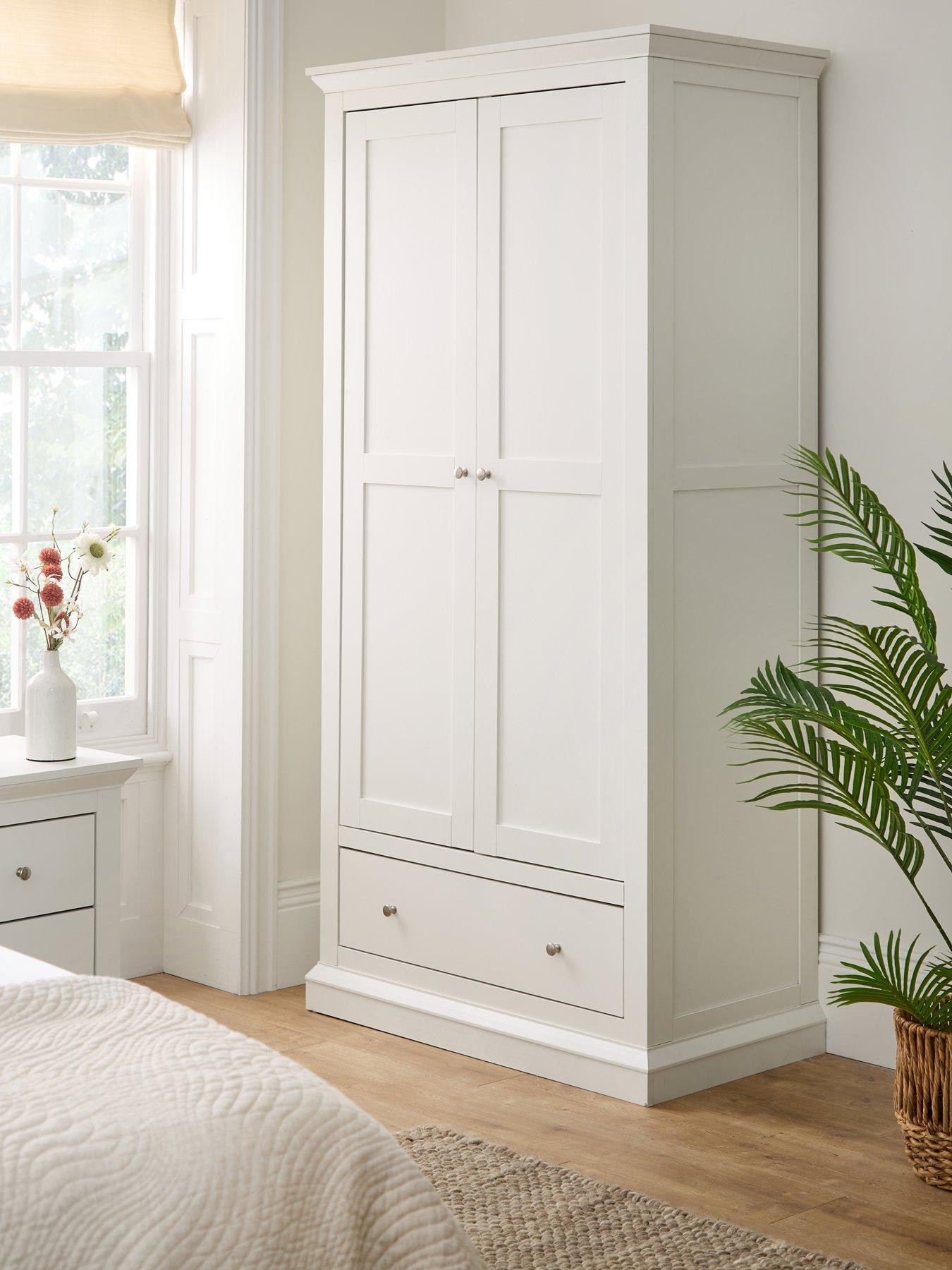 The Very Collection Hanna 2 Door 1 Drawer Wardrobe - White
