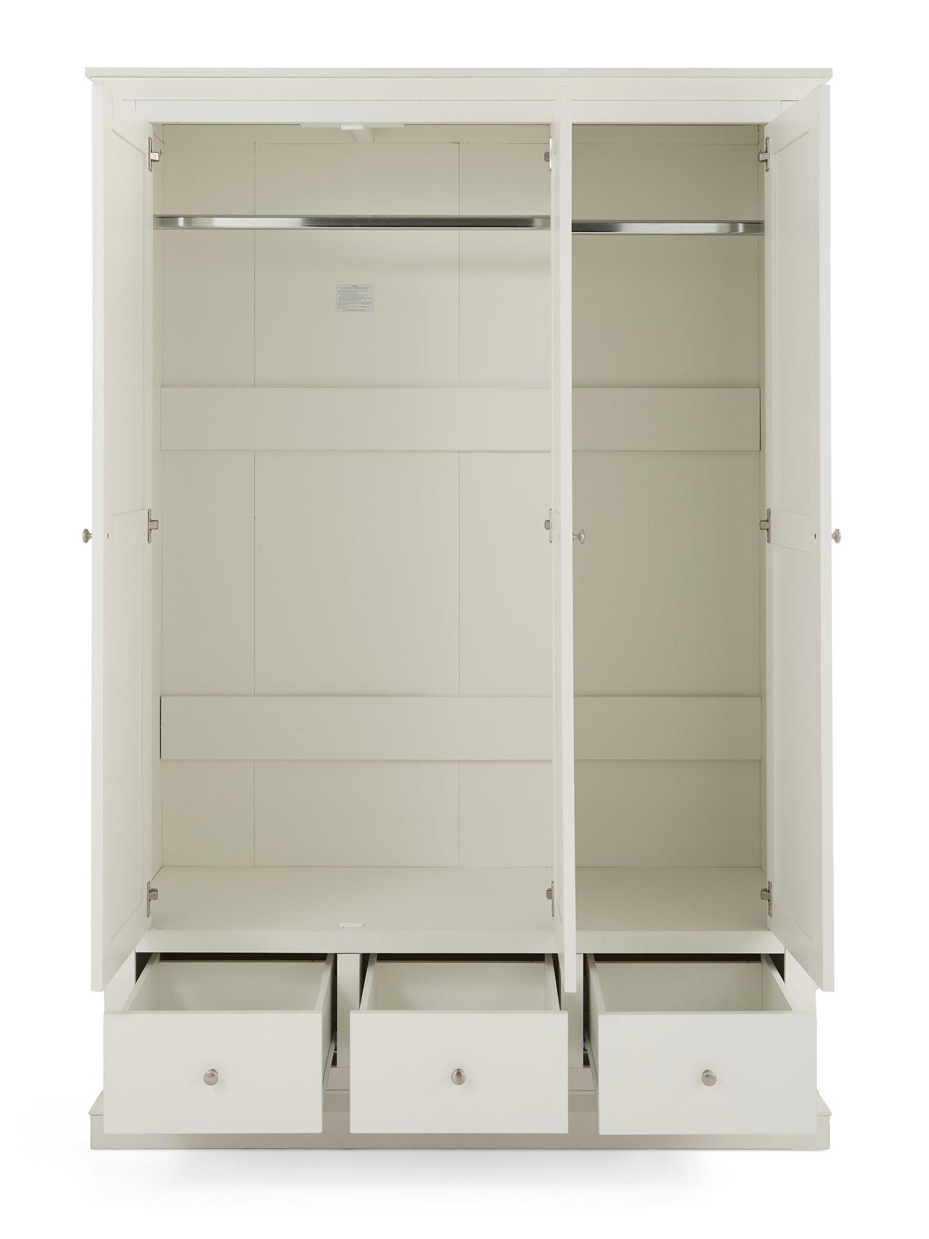 Image 4 of 7 of The Very Collection Hanna 3 Door, 3 Drawer Wardrobe - White
