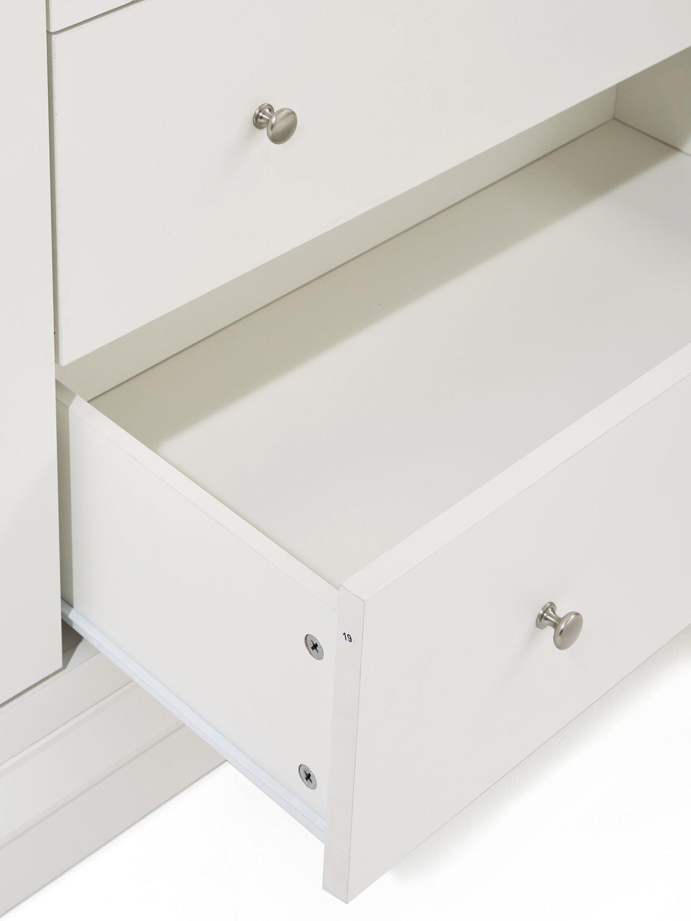 Image 7 of 7 of Very Home Hanna 4 Door, 2 Drawer Mirrored Combi Wardrobe - White