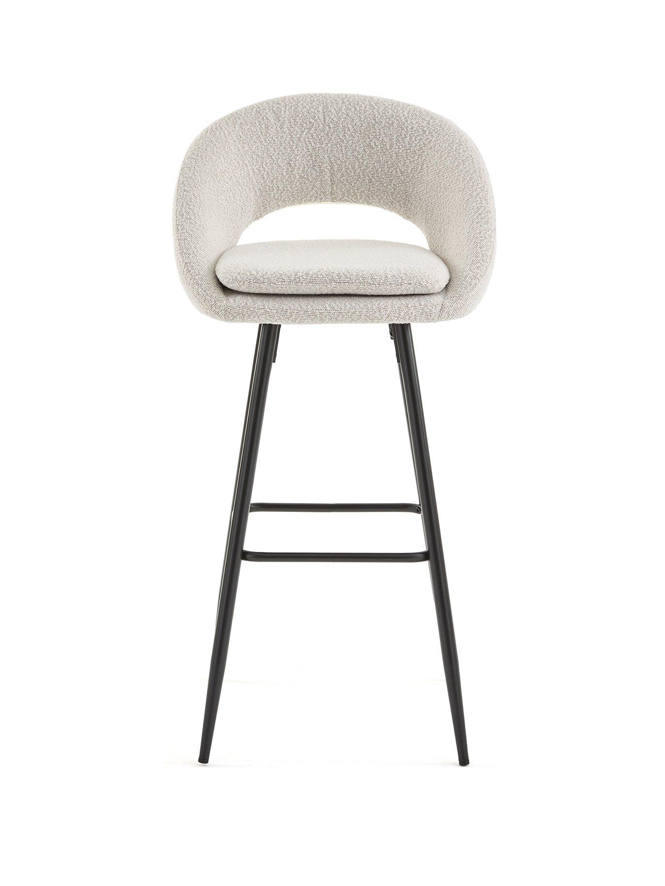 Image 3 of 7 of Very Home Aurelia Boucle Pair Of Bar Stools With Black Legs - FSC&reg; Certified