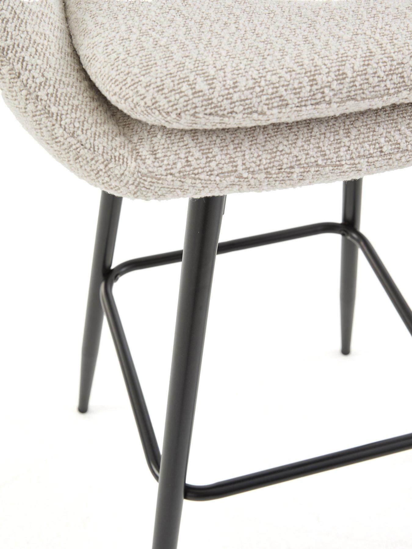 Image 5 of 7 of Very Home Aurelia Boucle Pair Of Bar Stools With Black Legs - FSC&reg; Certified
