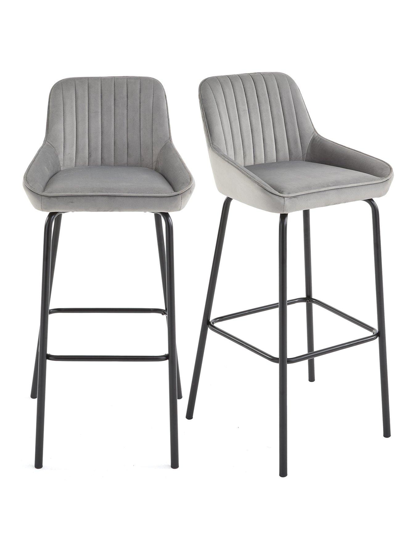 Image 2 of 7 of Very Home Marlow Pair Of Velvet Bar Stools - FSC&reg; Certified
