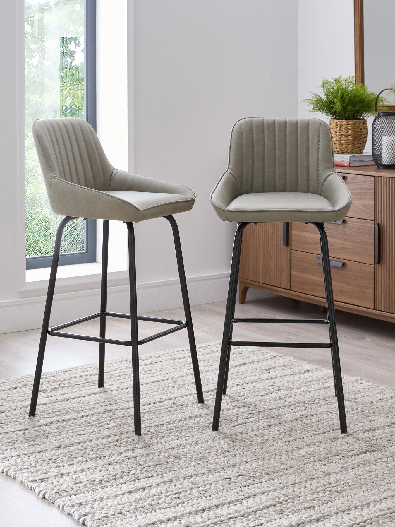 undefined Marlow Pair Of Faux Leather Bar Stools - FSC® Certified