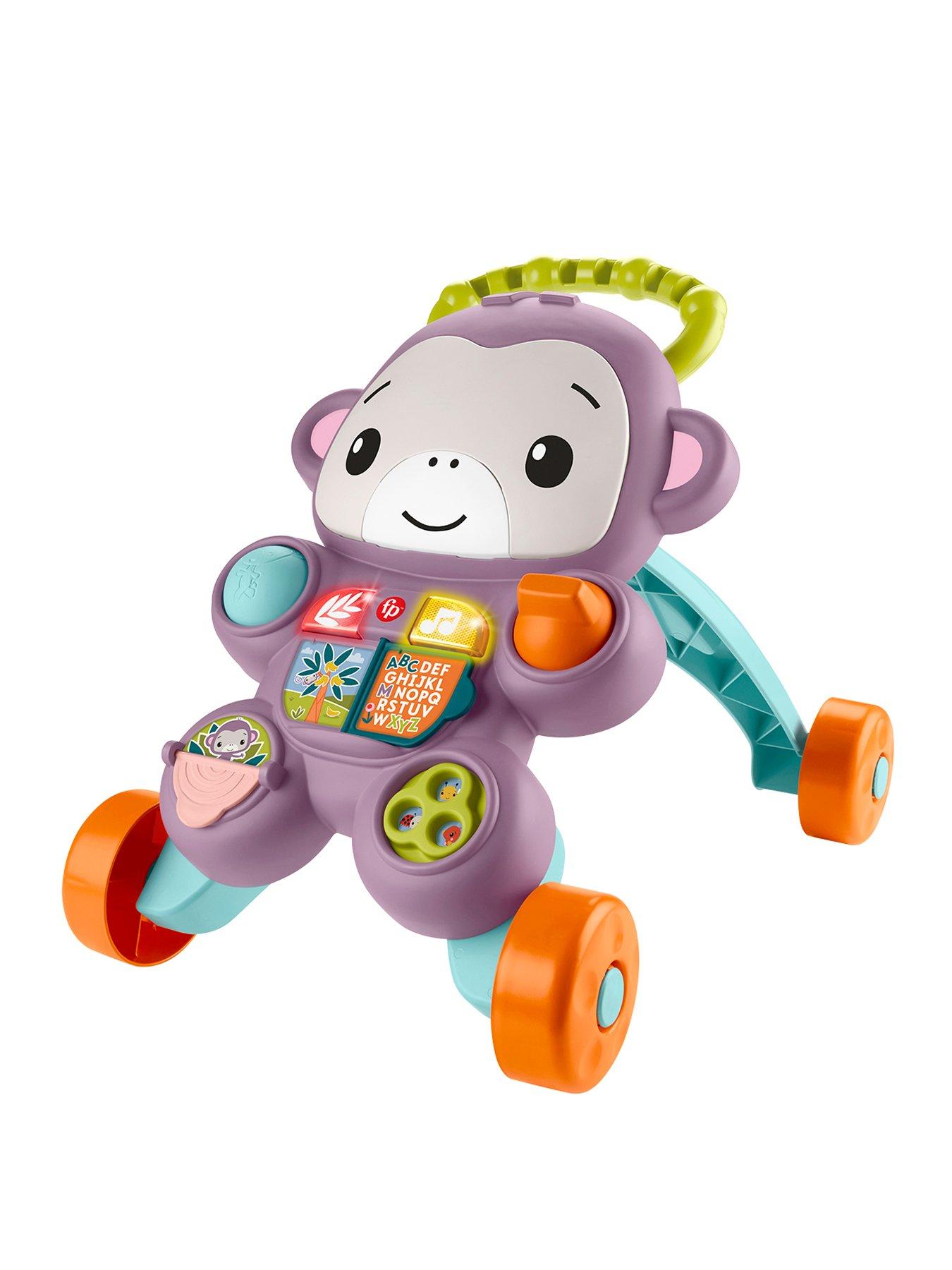 Fisher-Price Learn With Me Purple Monkey Walker Baby Learning Toy with Music  &  Lights