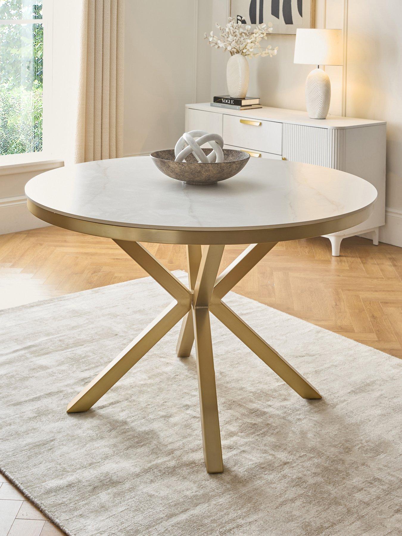 Image 1 of 7 of Very Home Savannah 120cm Round Ceramic Dining Table - FSC Certified