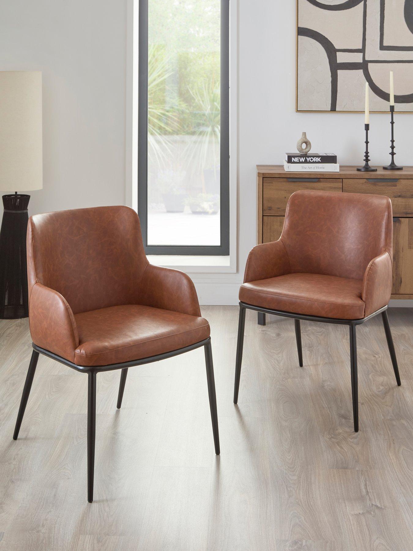 Image 1 of 7 of Very Home Willow Pair Of Dining Chairs In Faux Leather - FSC&reg; Certified