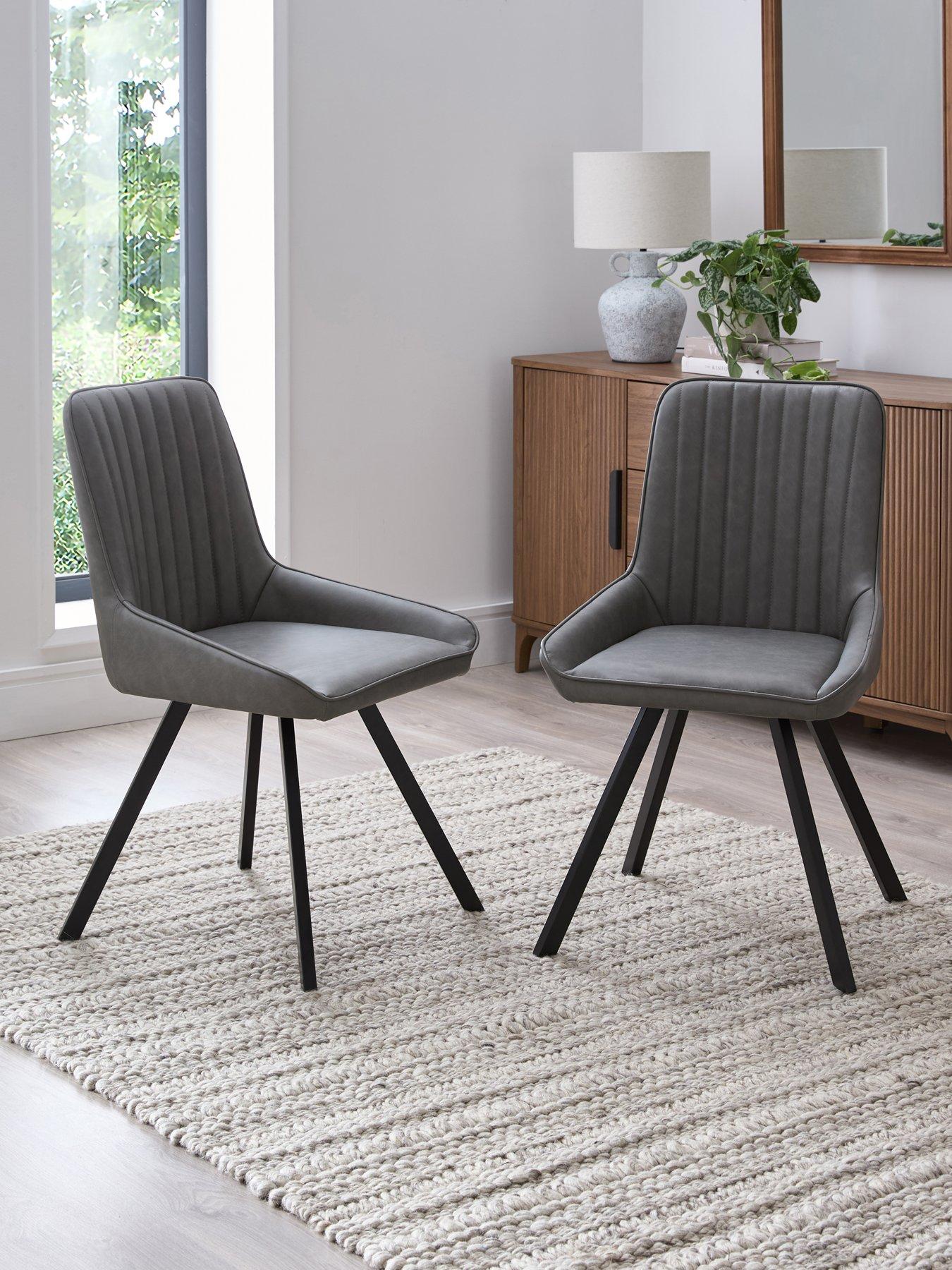 Image 1 of 7 of The Very Collection Marlow Faux Leather Pair Of Dining Chairs - FSC&reg; Certified
