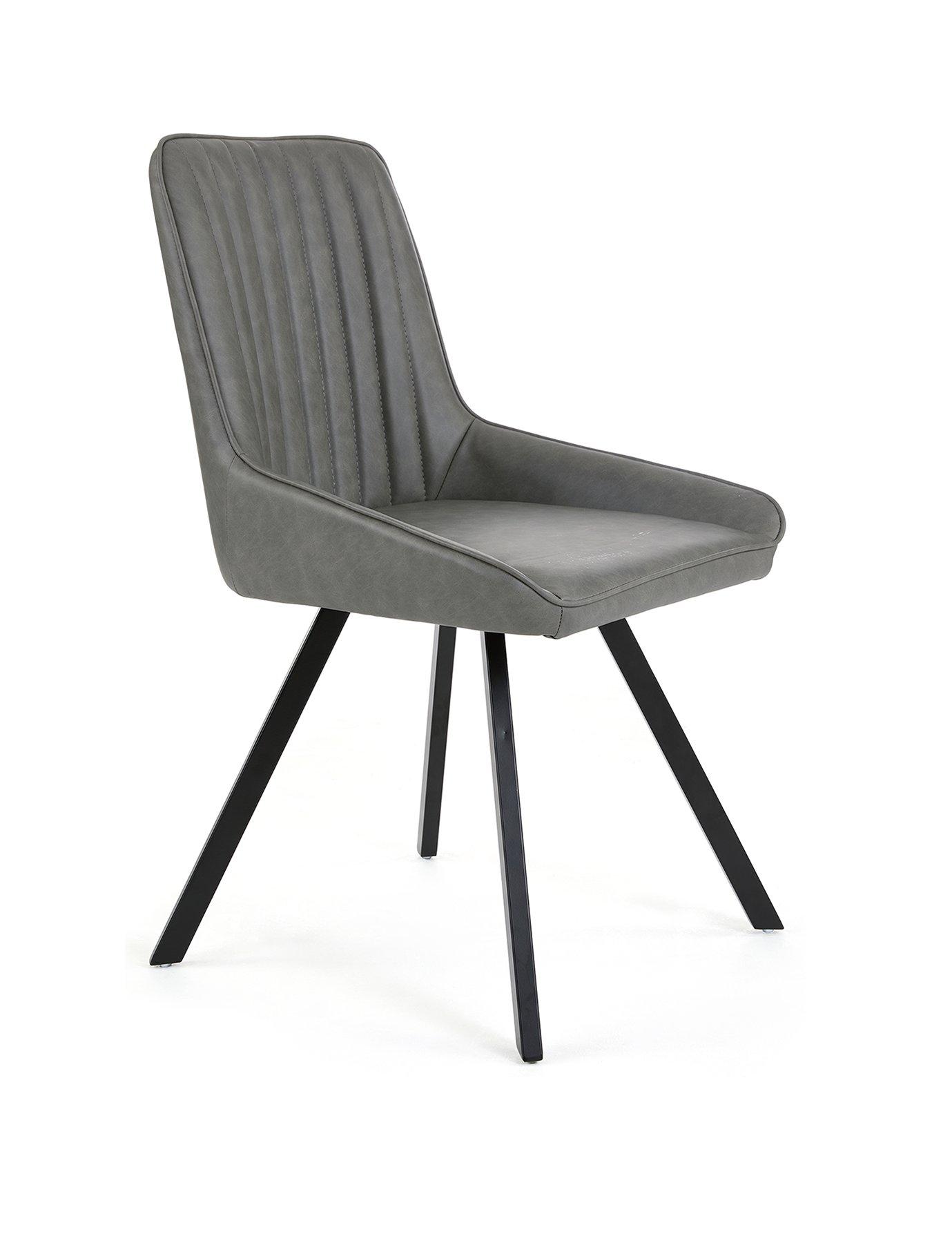 Image 3 of 7 of The Very Collection Marlow Faux Leather Pair Of Dining Chairs - FSC&reg; Certified