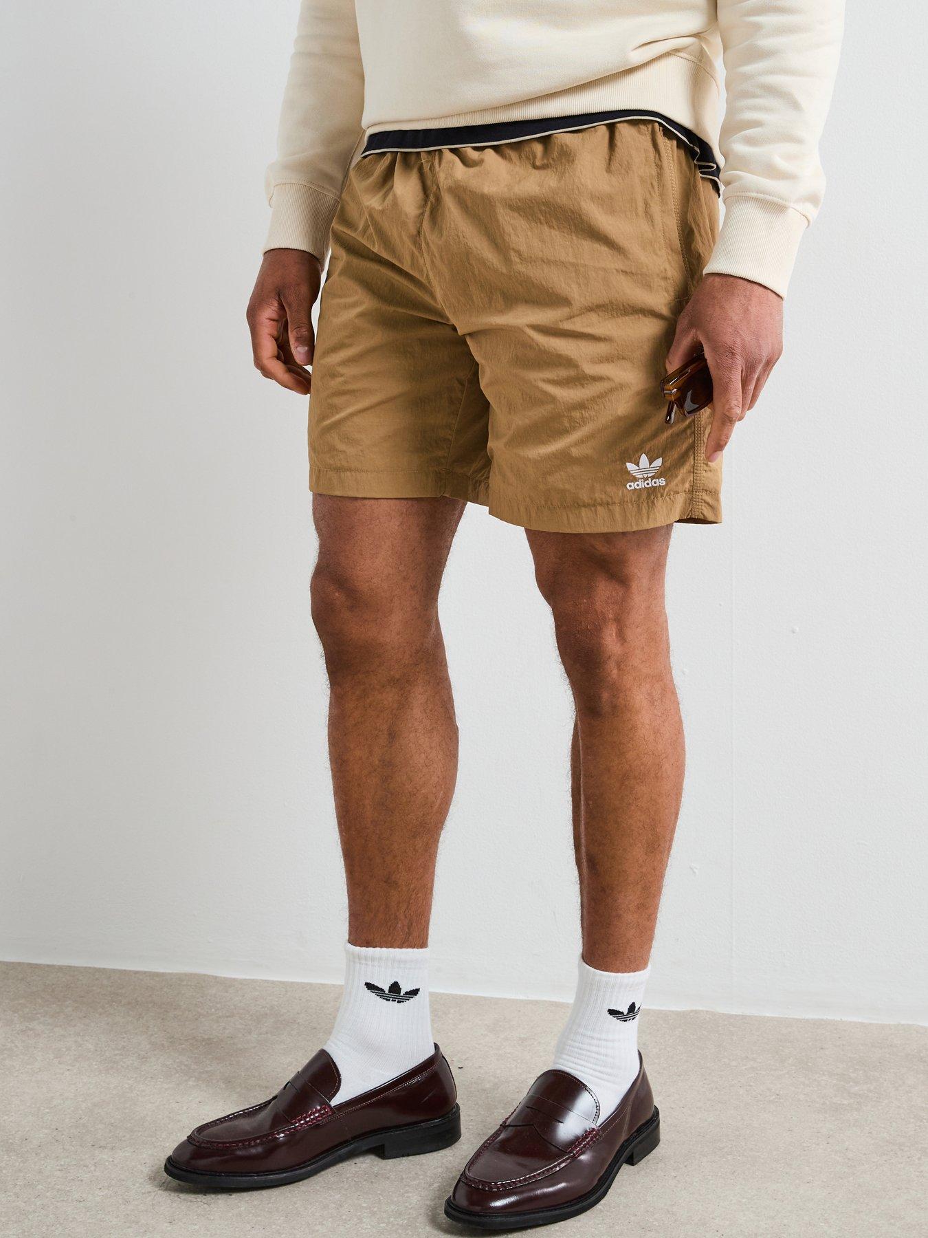 adidas-originals-mens-trefoil-essential-woven-shorts-brown