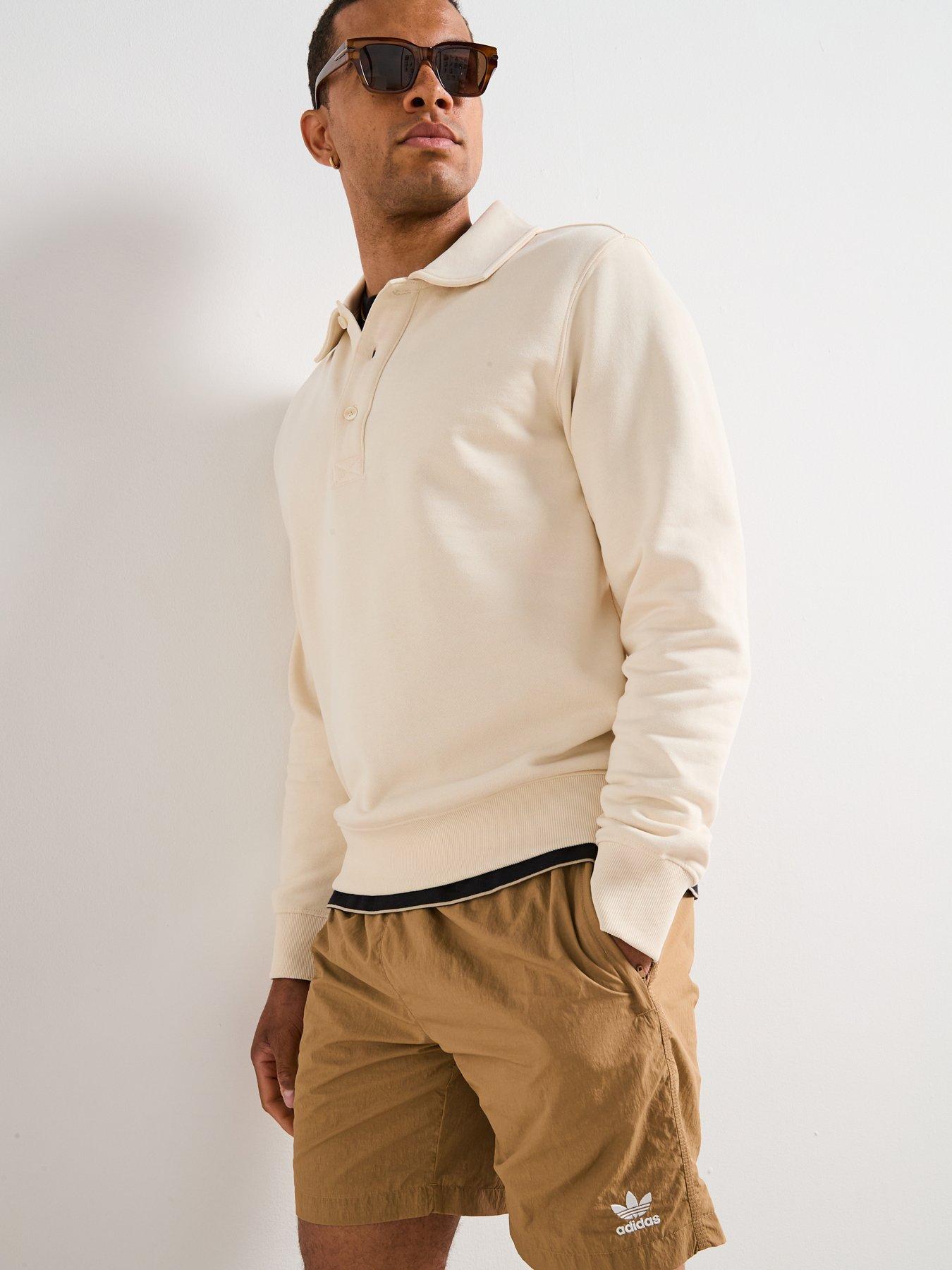  image of adidas-originals-mens-trefoil-essential-woven-shorts-brown