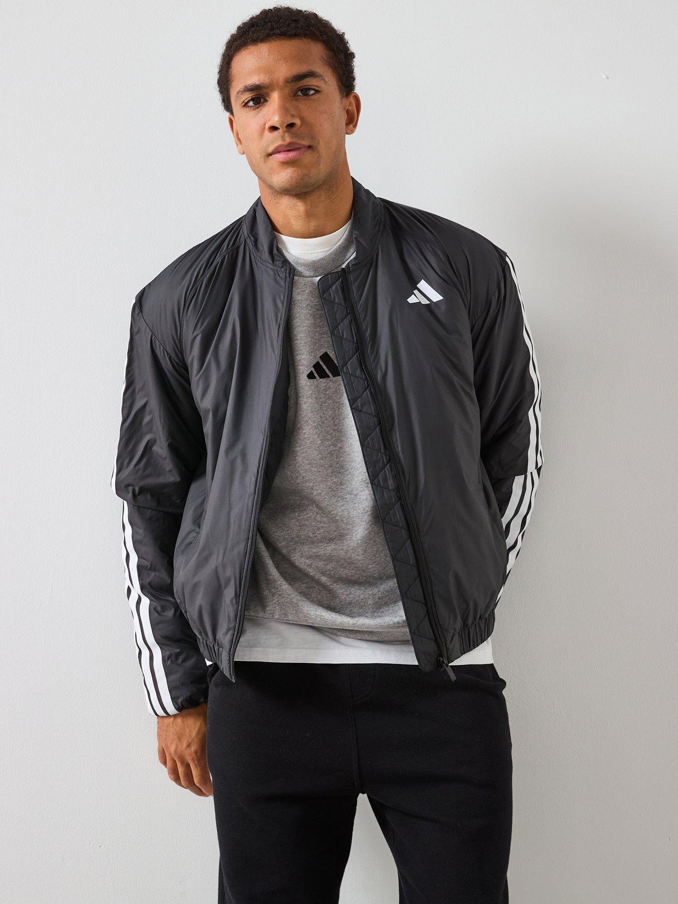  image of adidas-sportswear-mens-essentials-climawarm-3-stripes-bomber-jacket-black