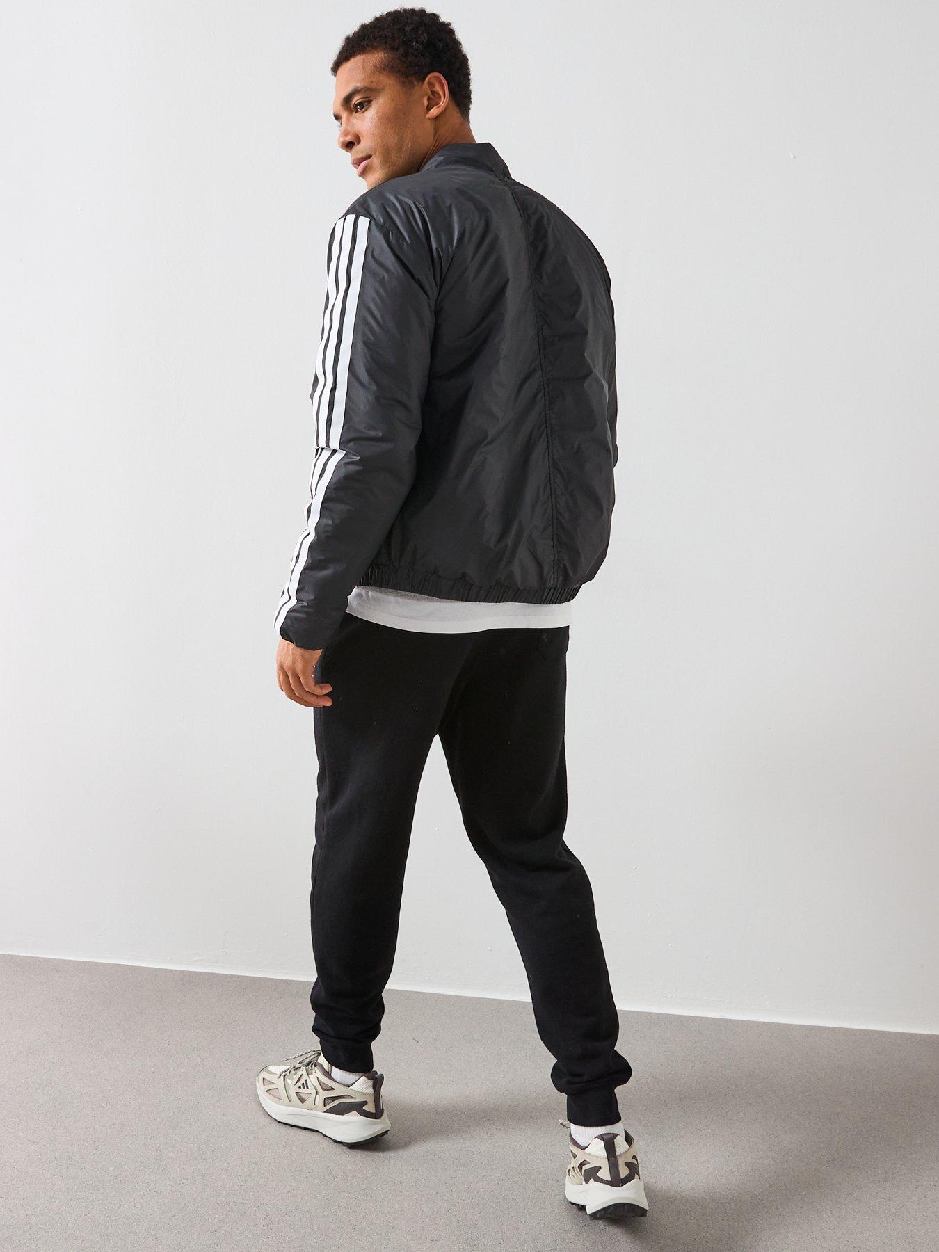  image of adidas-sportswear-mens-essentials-climawarm-3-stripes-bomber-jacket-black