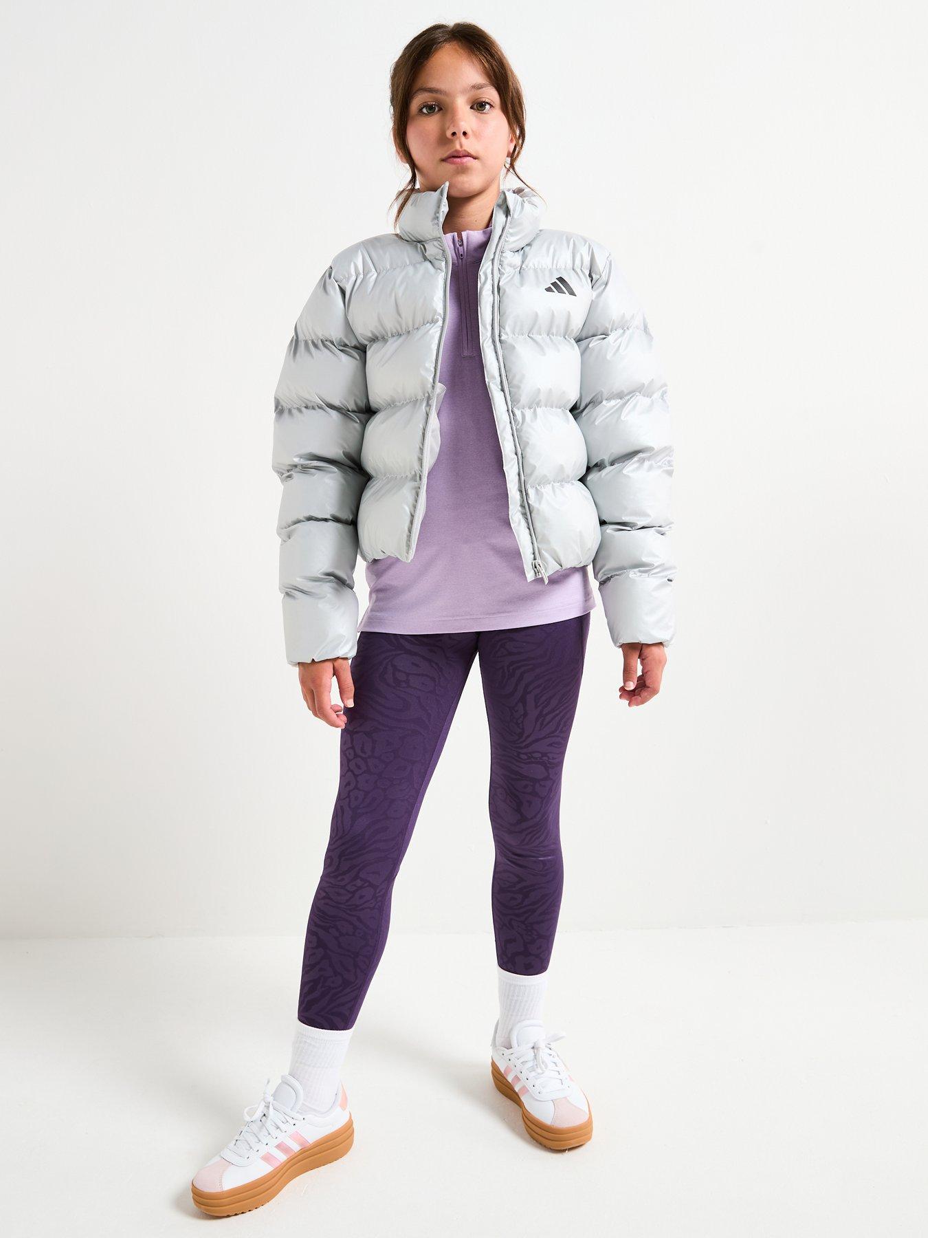  image of adidas-sportswear-junior-unisex-synthetic-down-glam-jacket-silver