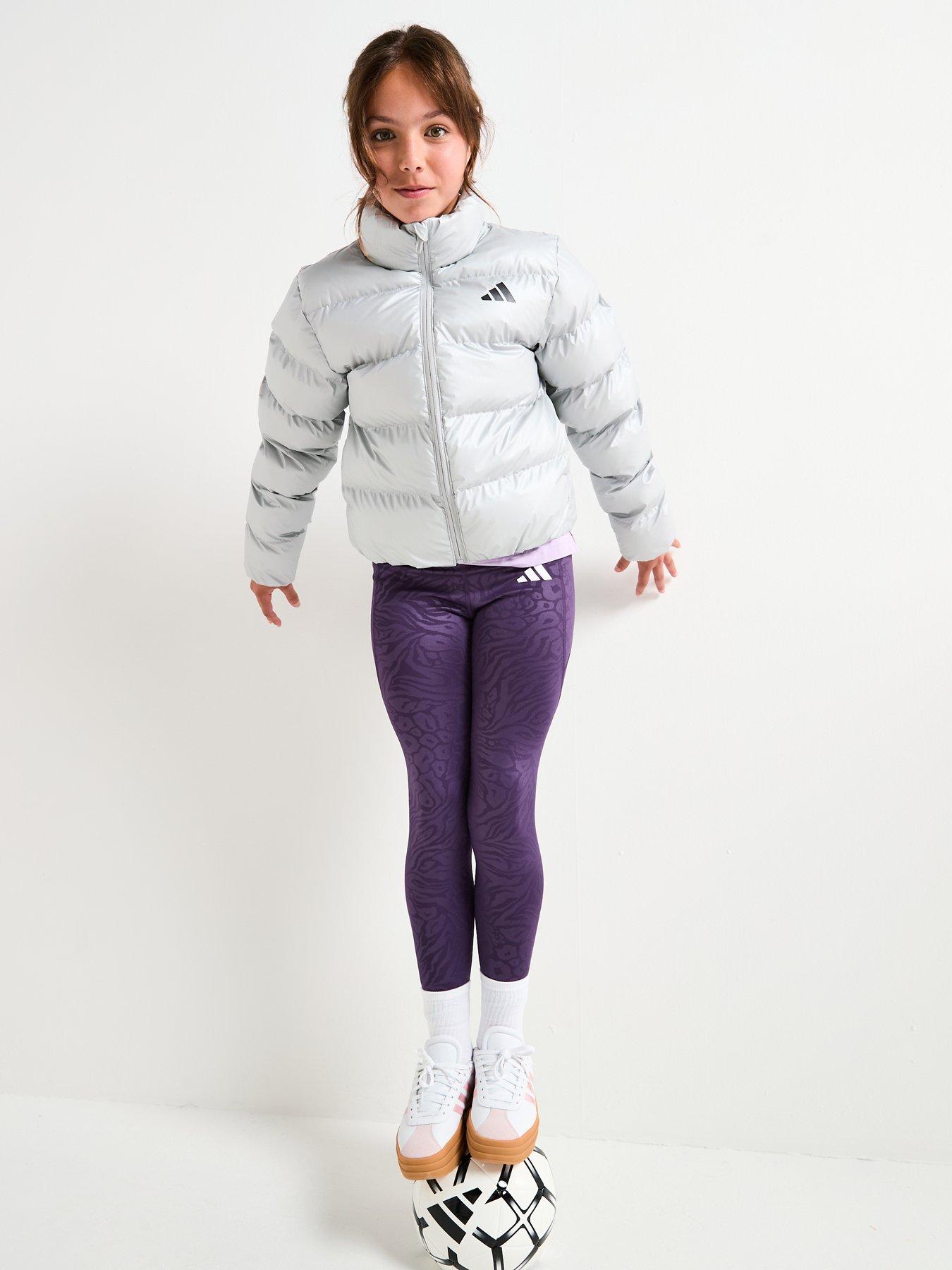  image of adidas-sportswear-junior-unisex-synthetic-down-glam-jacket-silver