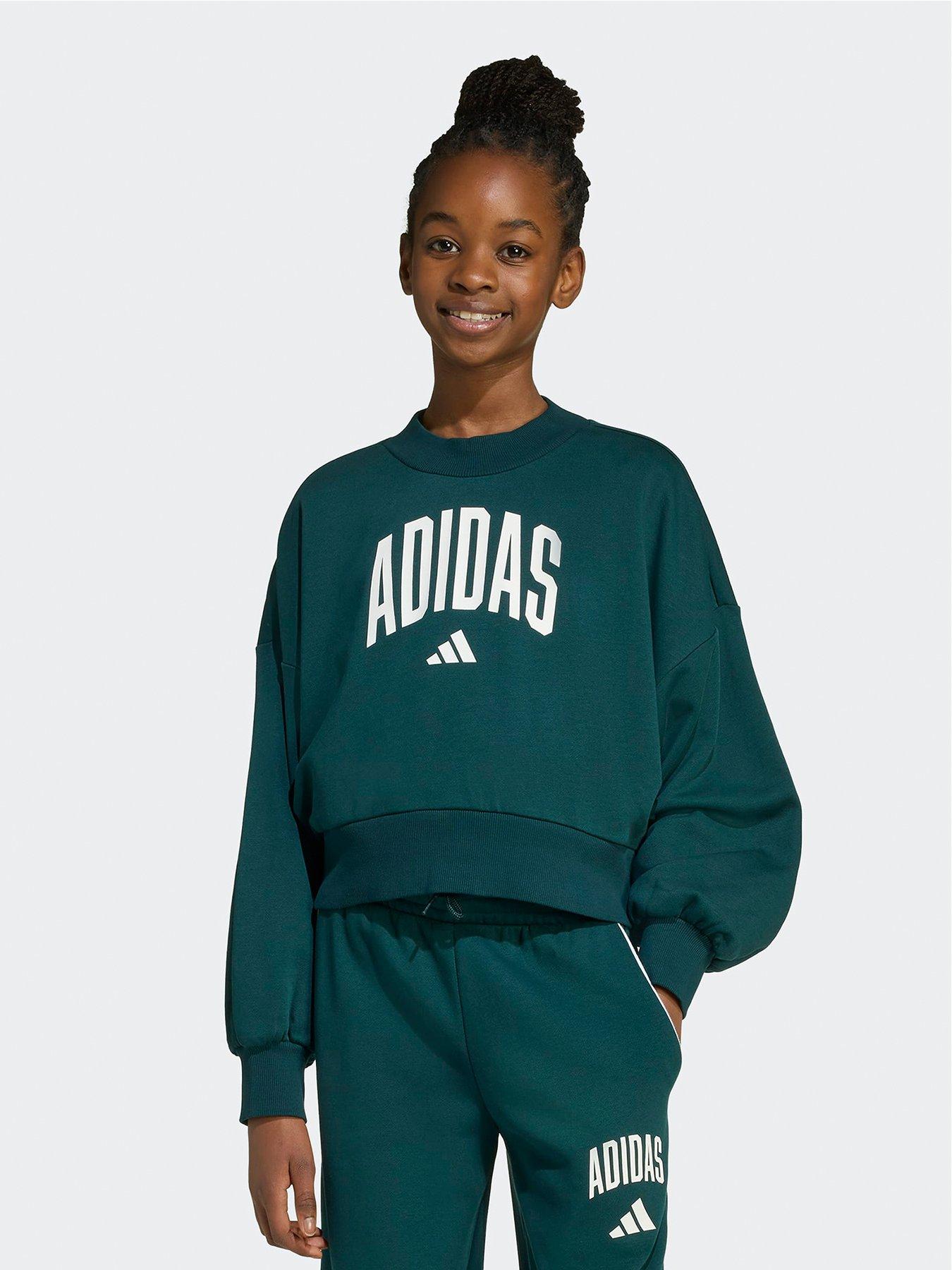 adidas Sportswear Junior Girls Crew Sweat - Green