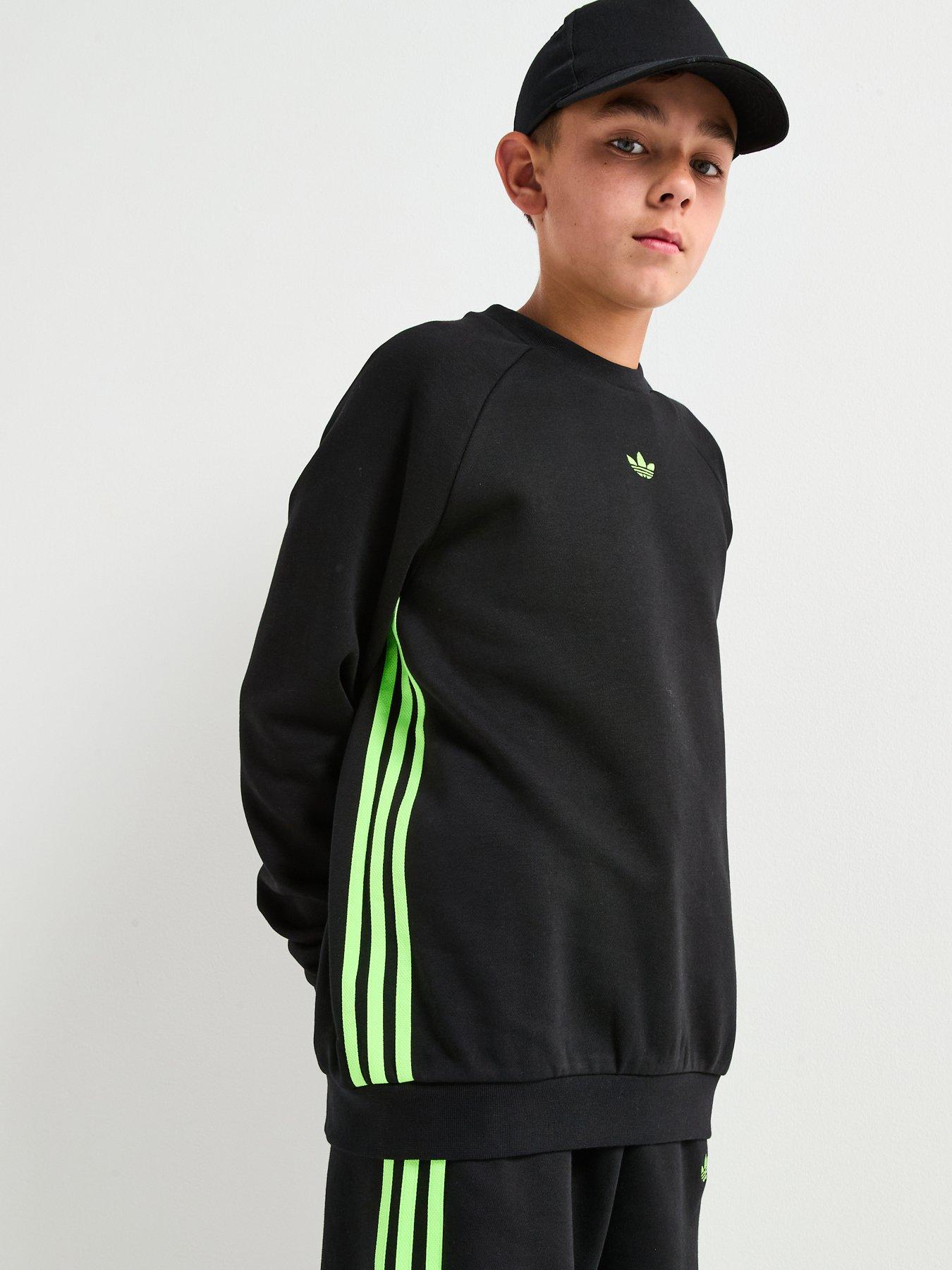  image of adidas-originals-junior-unisex-adicolour-crew-jumper-black