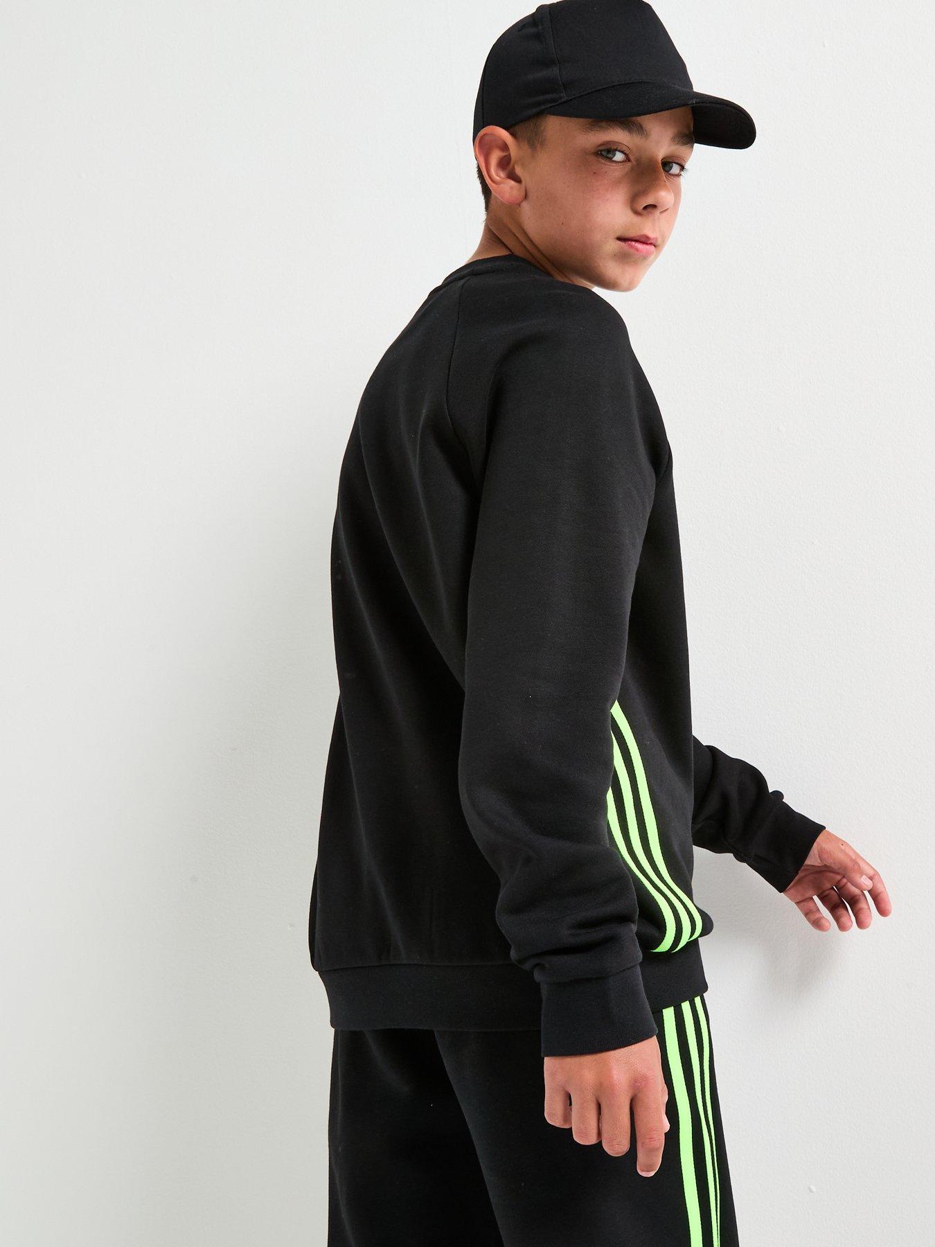 image of adidas-originals-junior-unisex-adicolour-crew-jumper-black